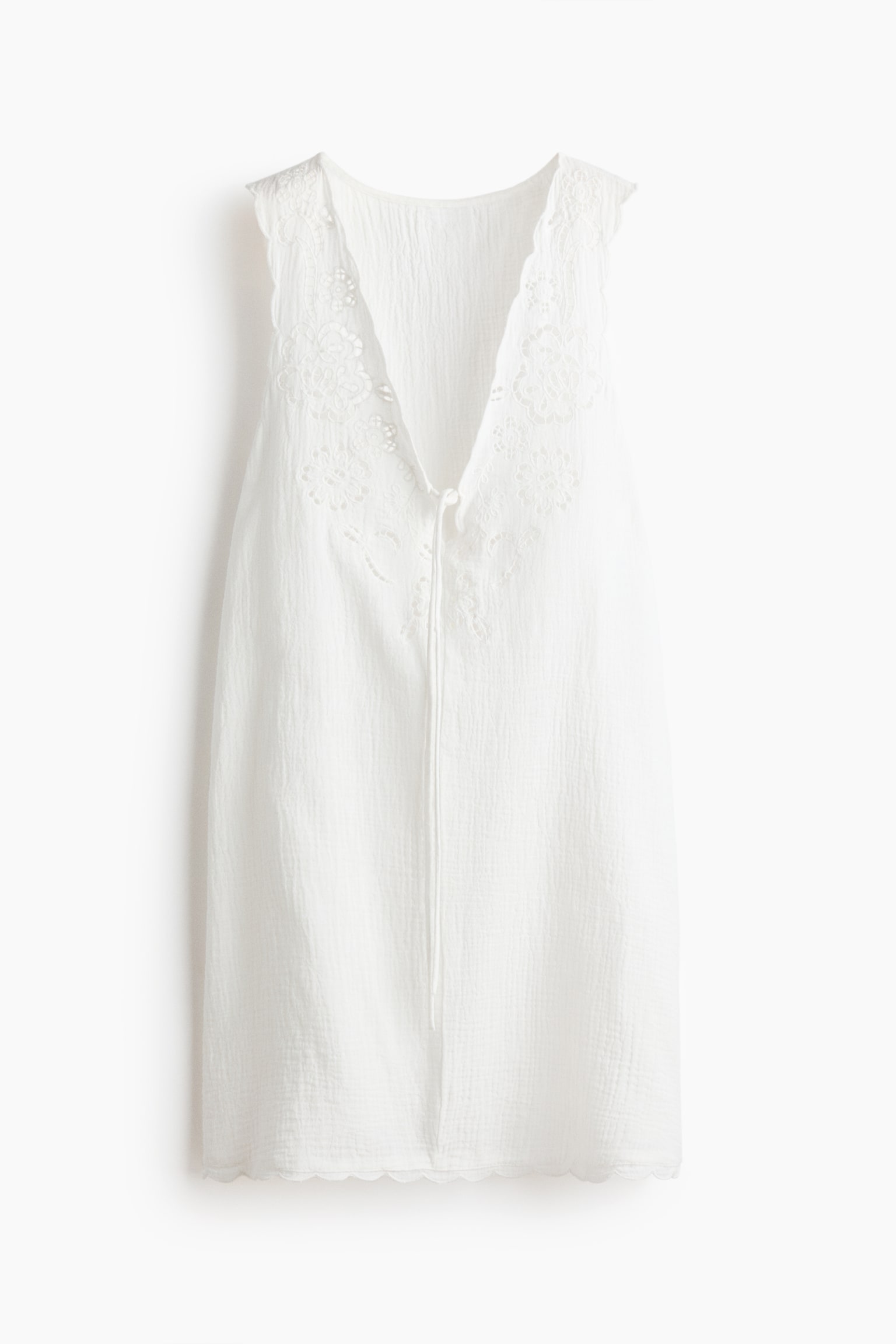 Strandkleid aus Baumwollmusselin - Weiss - 1