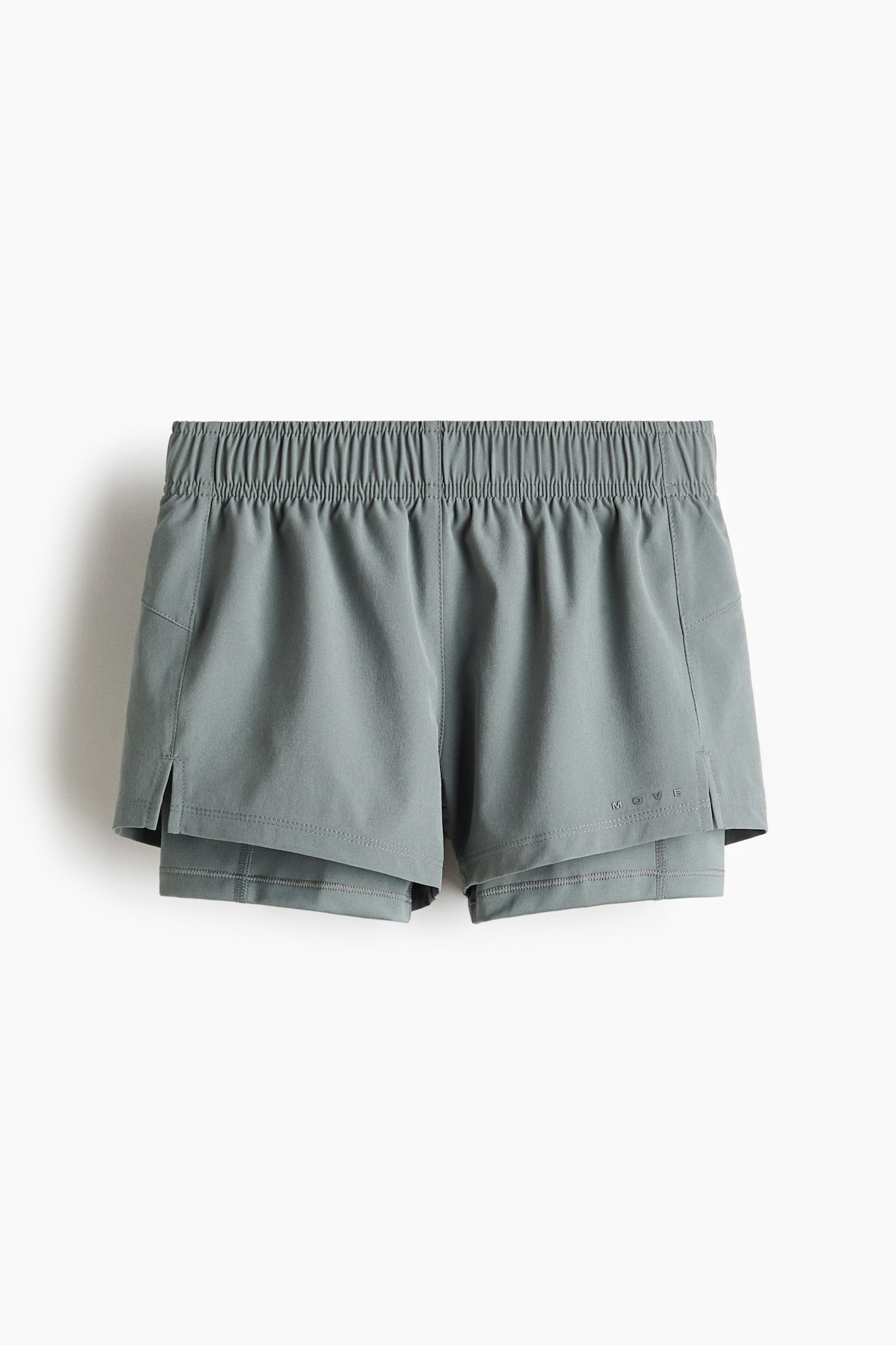 ダブルレイヤーランニングショートパンツ DryMove™ - グレー - Kids 