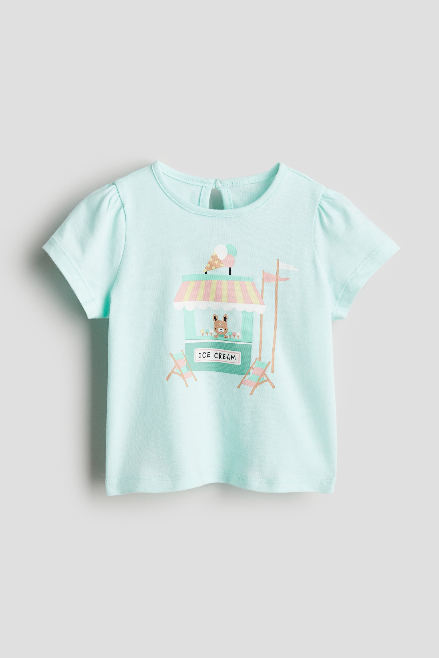 Print Jersey Top - Light turquoise/Ice Cream/Light beige/Floral/White/Flowers/Pink/Ice cream cone/Cream/Bows/Yellow/Ice cream cones/White/Stripe - 1