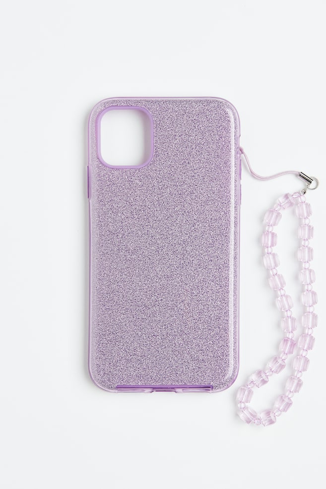 Glittery iPhone case and phone decoration - Purple/Yellow - 1