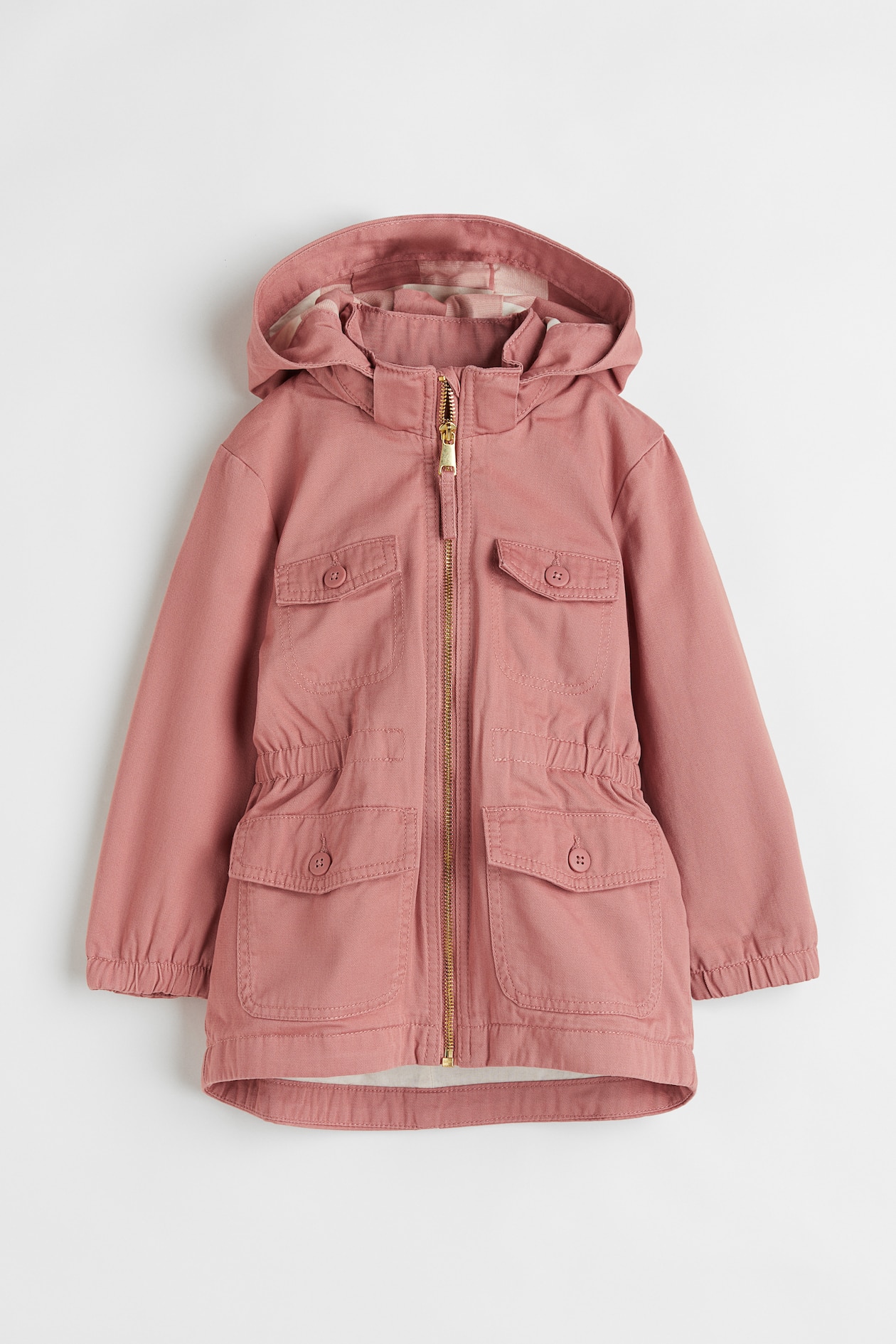 Cotton Twill Parka - Long sleeve - Regular length - Dusty rose - Kids ...