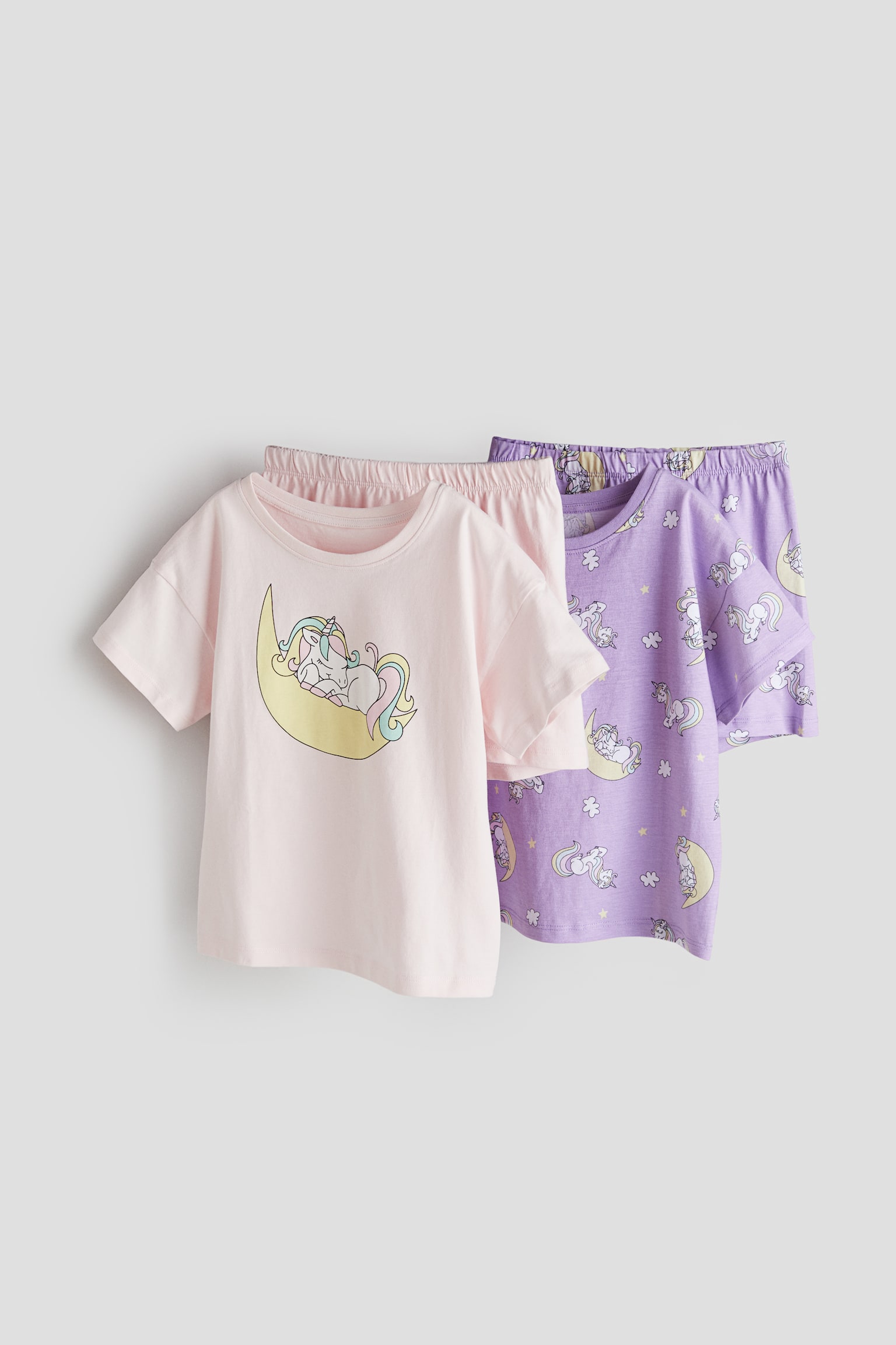 2-pack printed jersey pyjamas - Light pink/Unicorn - 1