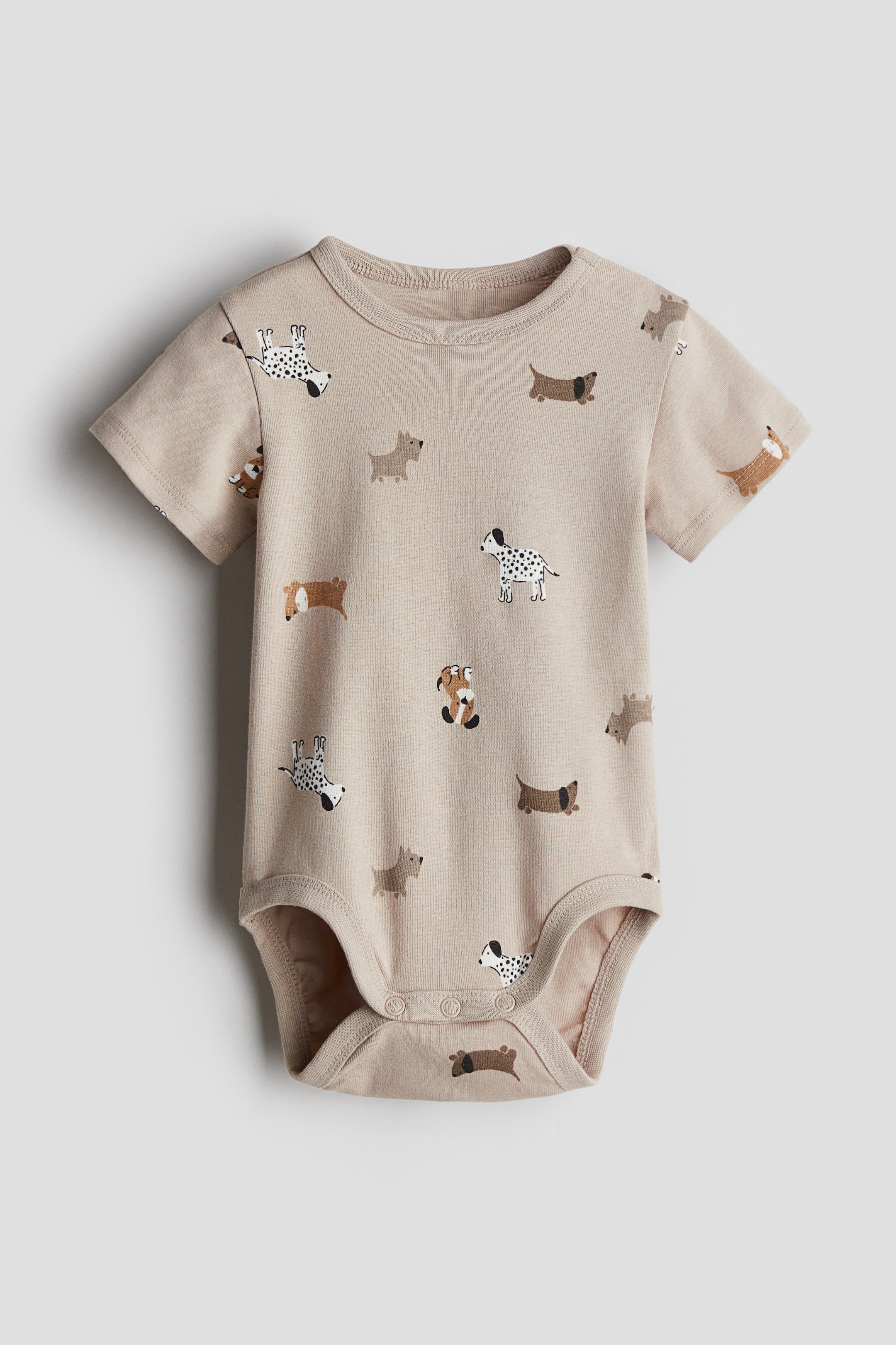 View larger image: Cotton bodysuit - Beige/Dogs - Kids | H&M SG 1
