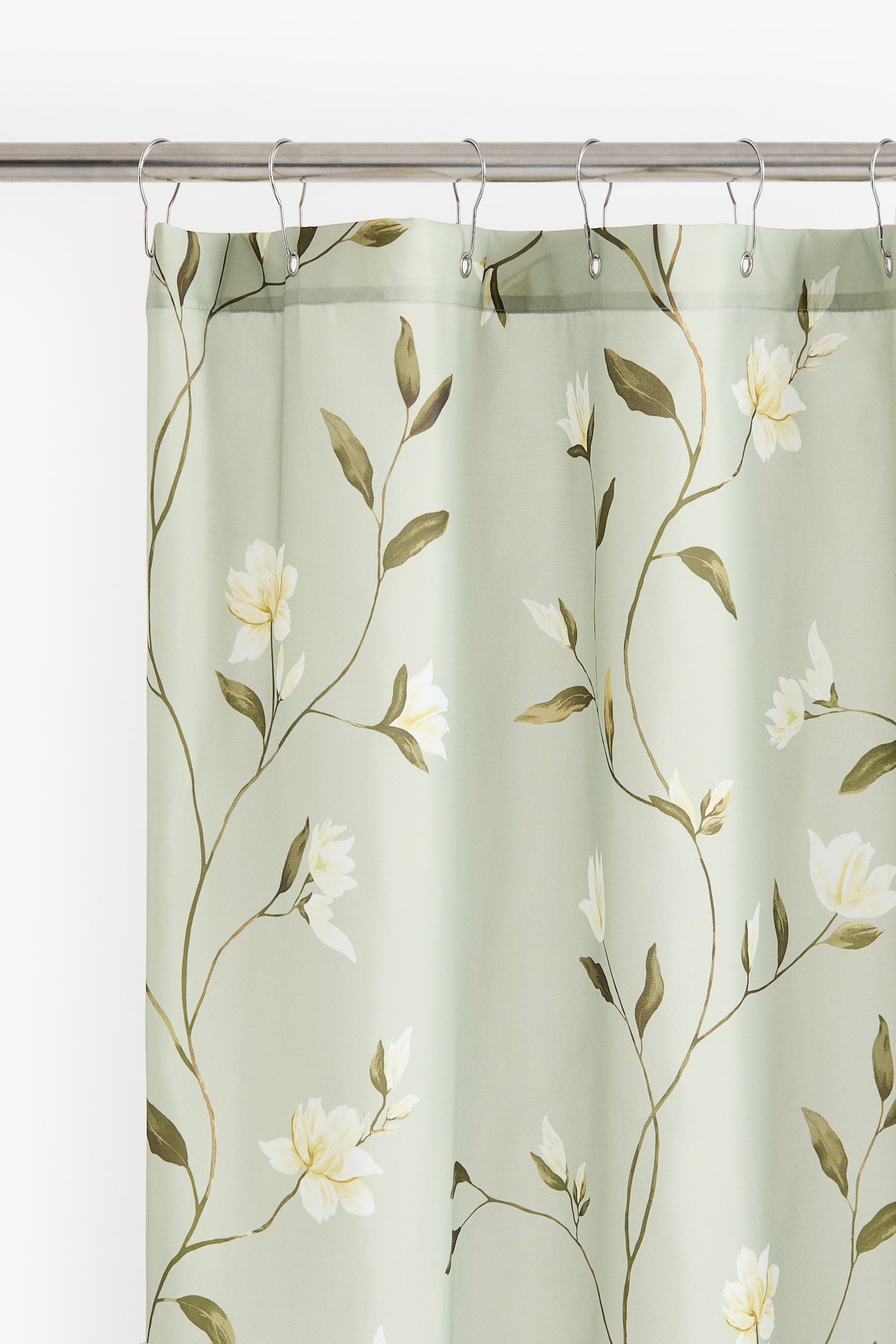 Floral Shower Curtain - Light green/floral/White/floral