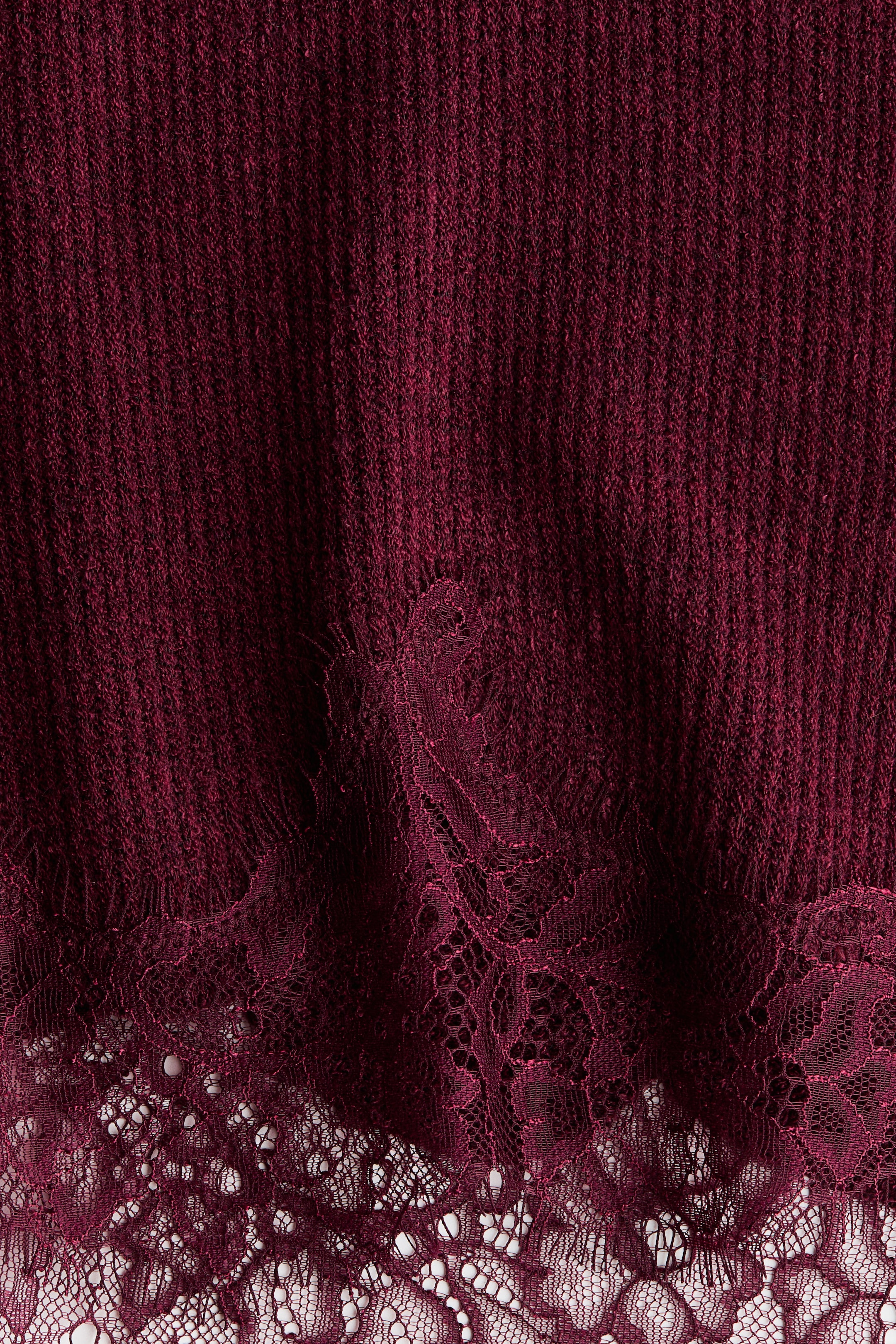 Loose-Fit Lace-Trimmed Top