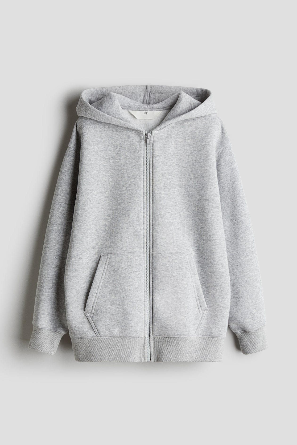 Grey Zip Up Hoodie Womens Zip-through Hoodie Light Grey Marl