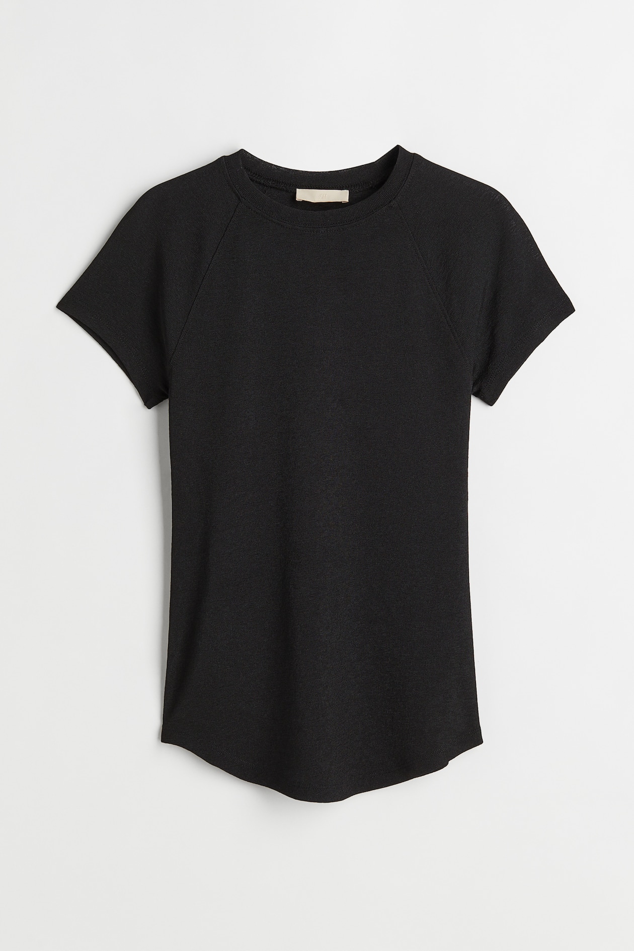 Cap-sleeved T-shirt - Round Neck - Short sleeve - Black - Ladies | H&M US