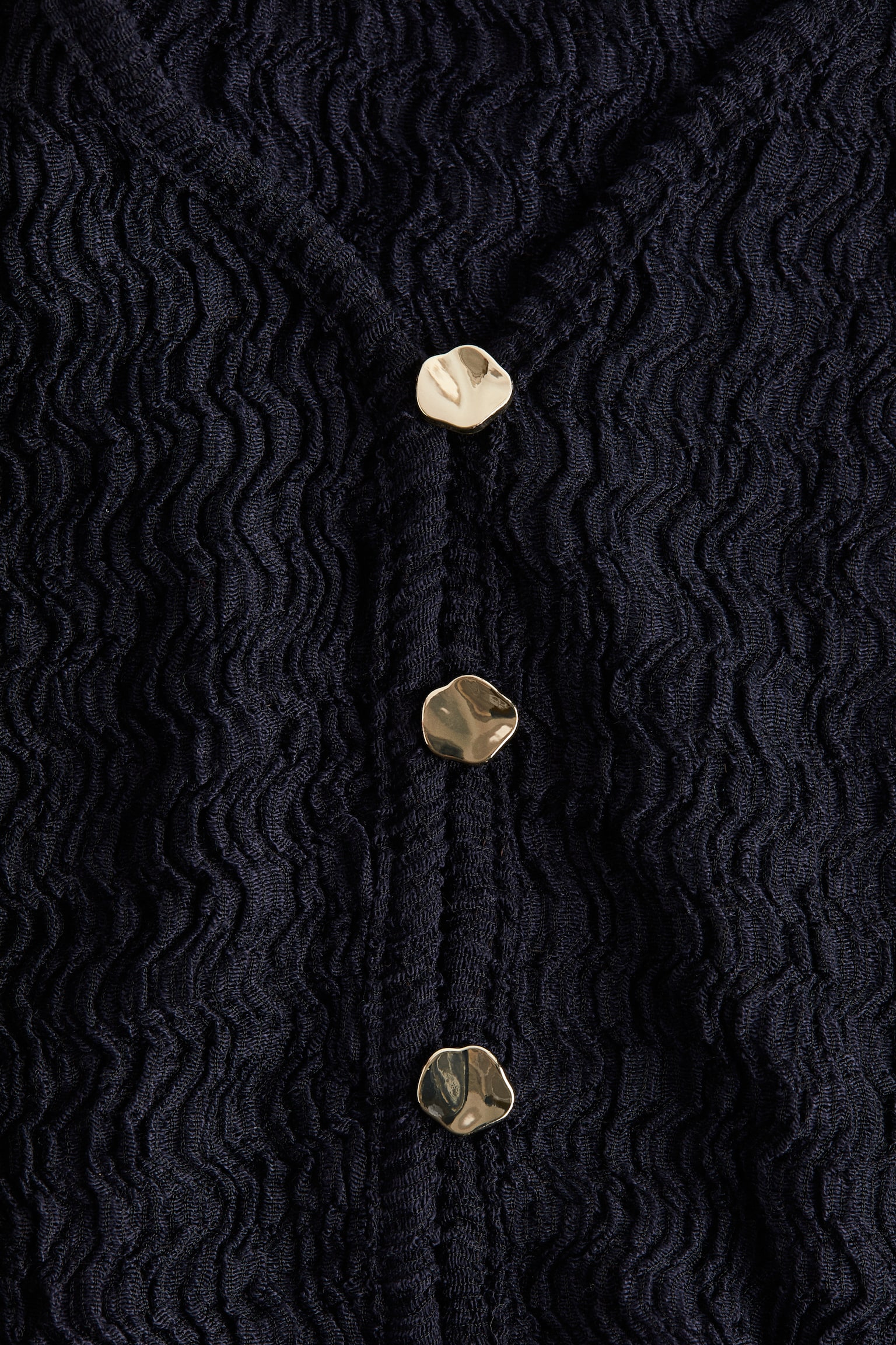 Cardigan with Overlocked Edges - Navy blue/Brown - 6