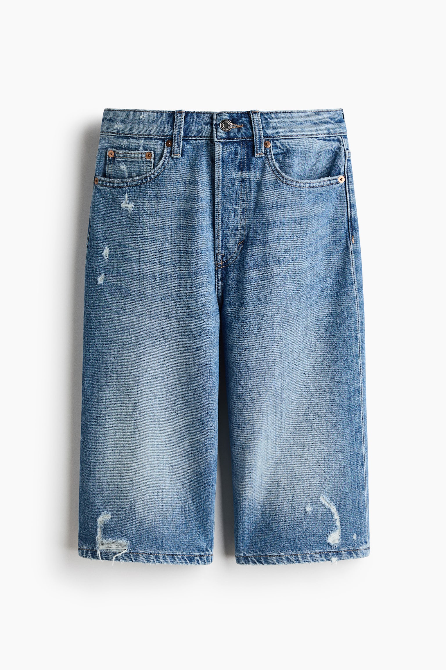 Short Bermuda en denim - Bleu denim clair/Bleu denim foncé/Bleu denim clair - 1