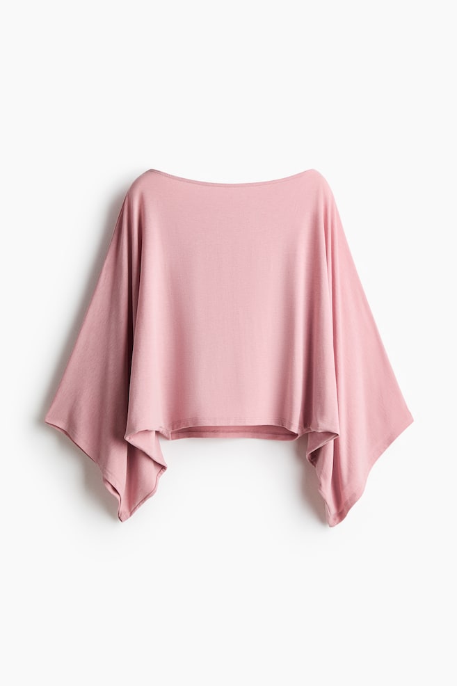 Batwing-Sleeved Top - Pink - 1