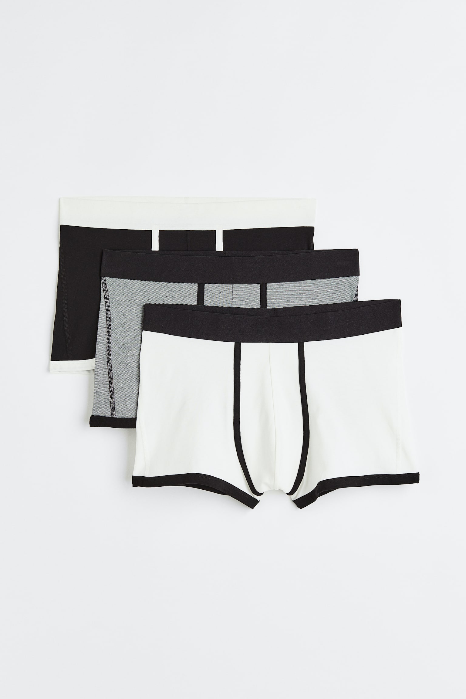 3-pack Short Boxer Briefs with Lycra® - Black/white/gray melange - 1