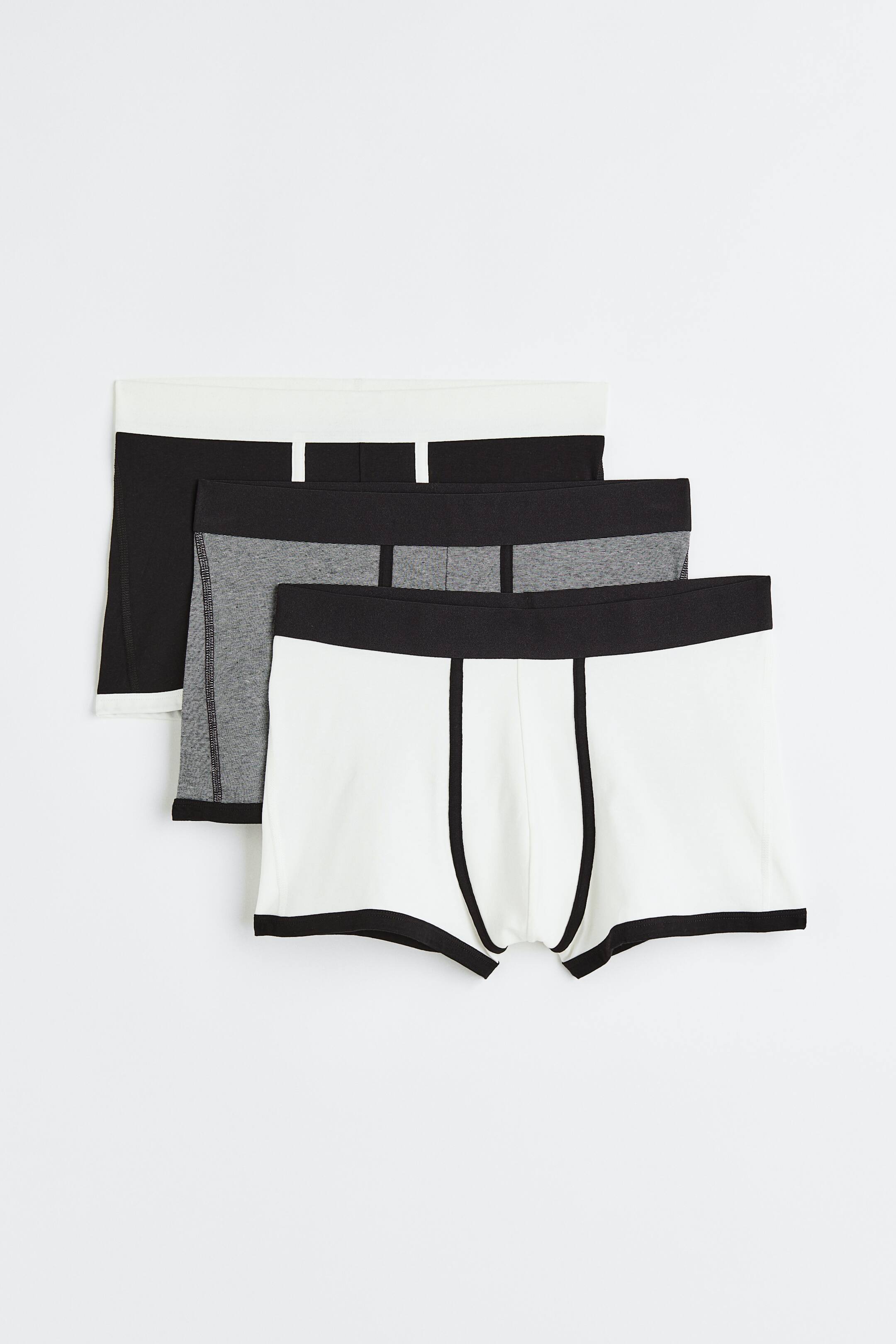View larger image: 3-pack Short Boxer Briefs with Lycra® - Black/white/gray melange - Men | H&M PH 1