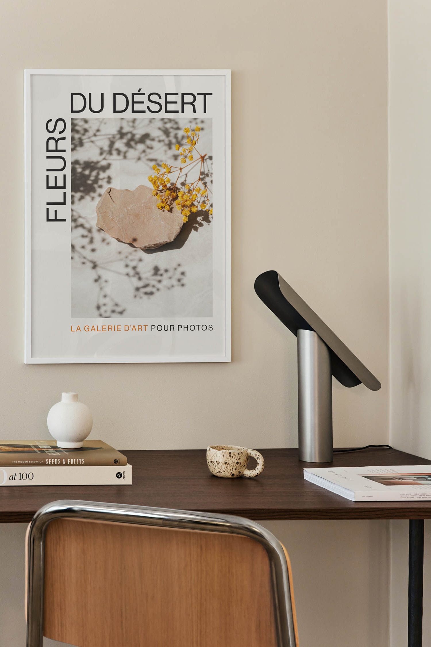 Fleurs Du Desert Poster - White
