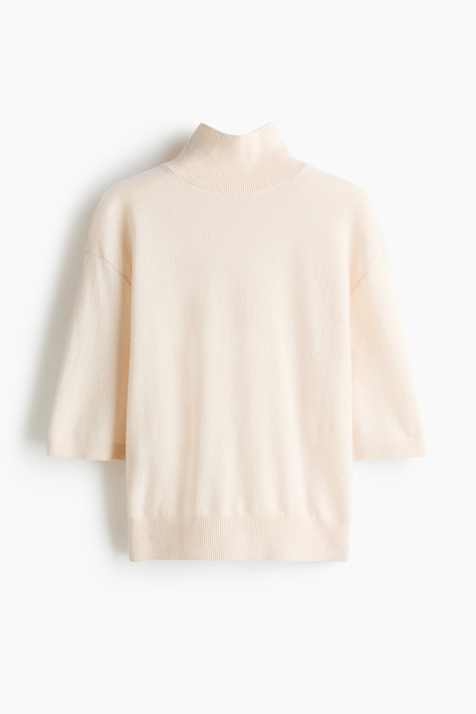 Pull à manches courtes en cachemire - Beige clair/Noir/Marron foncé - 1