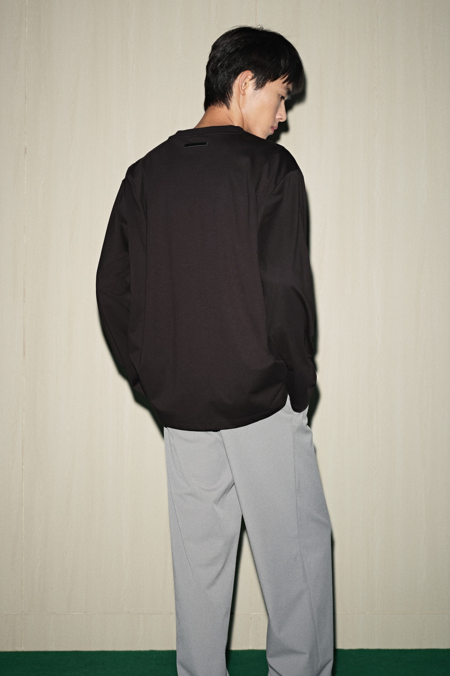 저지 탑 루즈핏 - 블랙/화이트 - 5