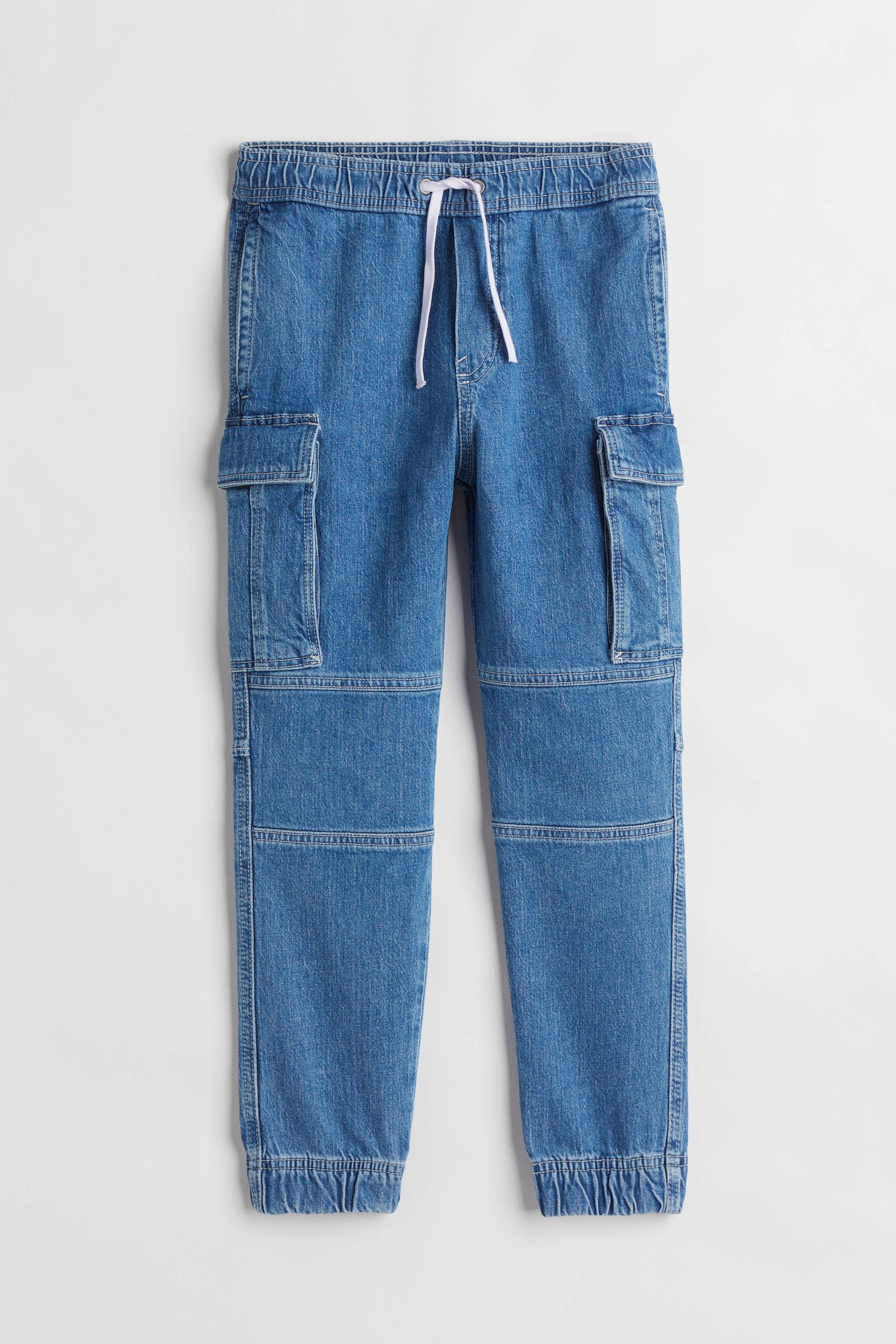 Comfort Stretch Cargo joggers - Regular waist - Long - Denim blue ...