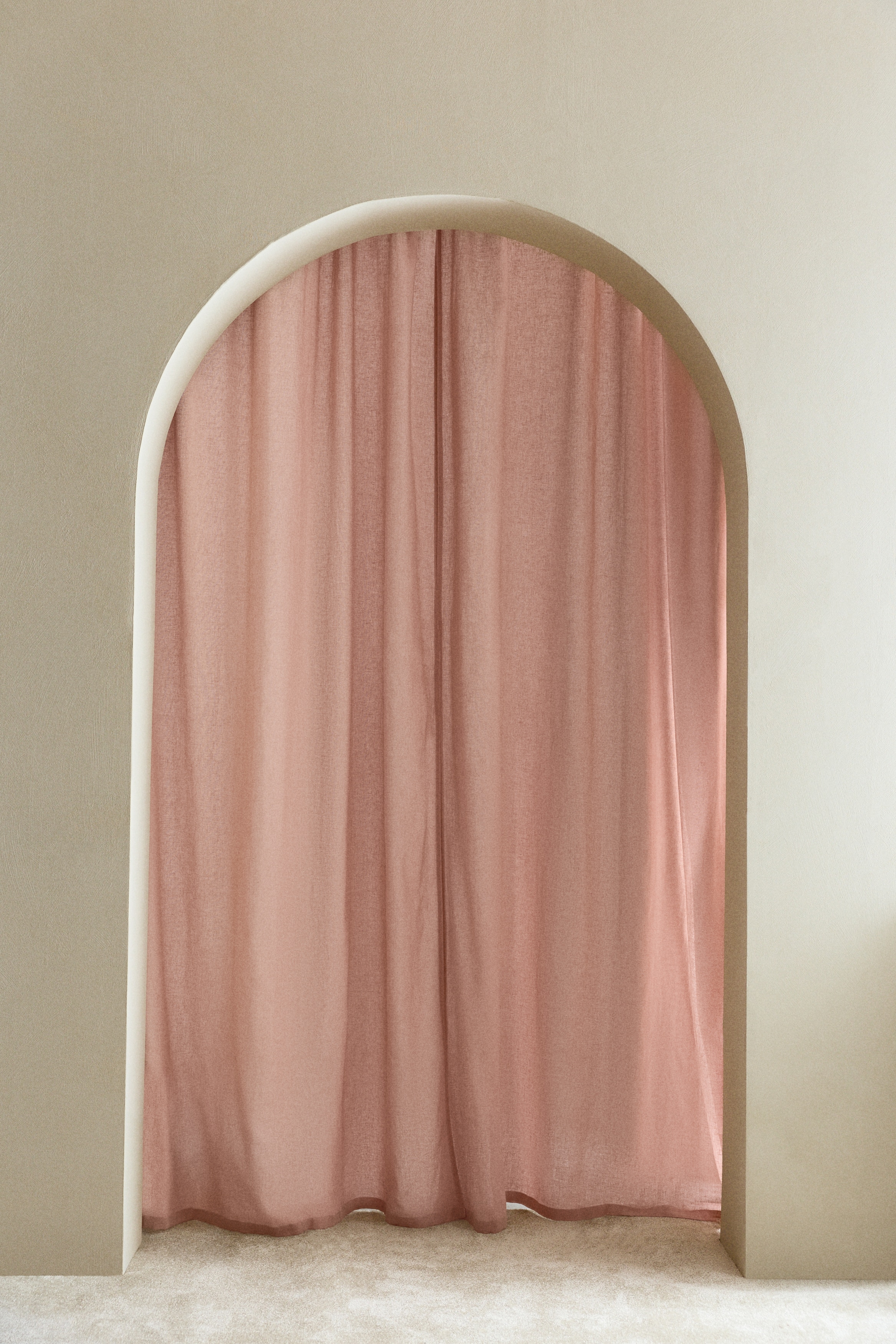 2-Pack Linen-Blend Curtain Panels - Dusty pink/Sage green/Beige/Light blue/White/Beige