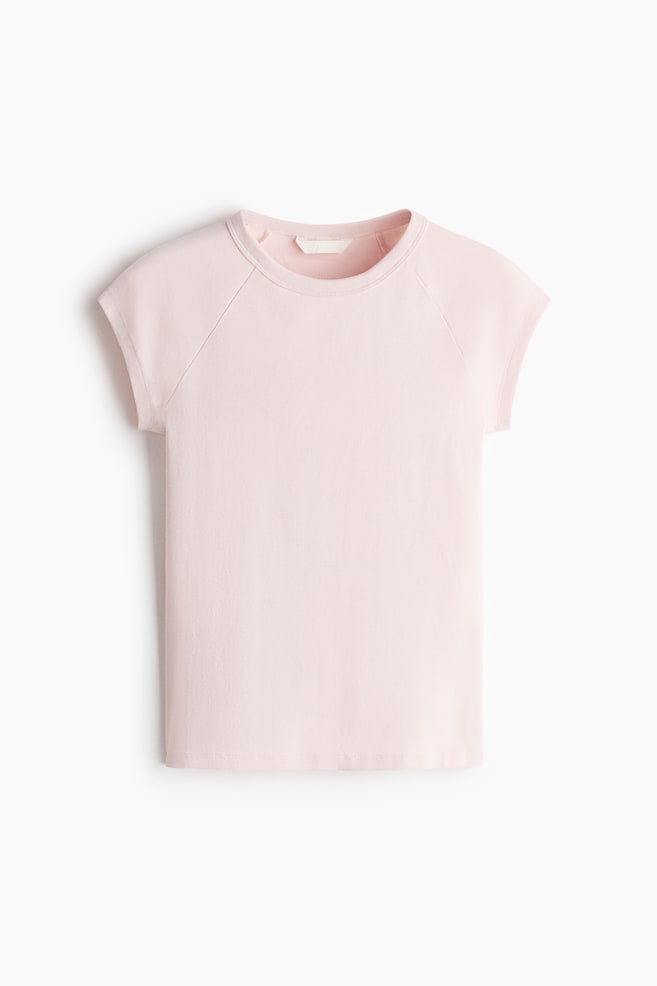 Raglan-sleeved T-shirt - Light pink/Ivory/Dark brown/Light yellow/Black/White/Burgundy - 1