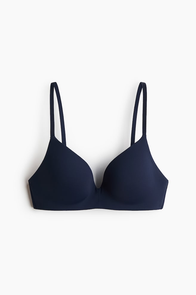 Padded non-wired microfibre bra - Navy blue/Beige/Black - 1
