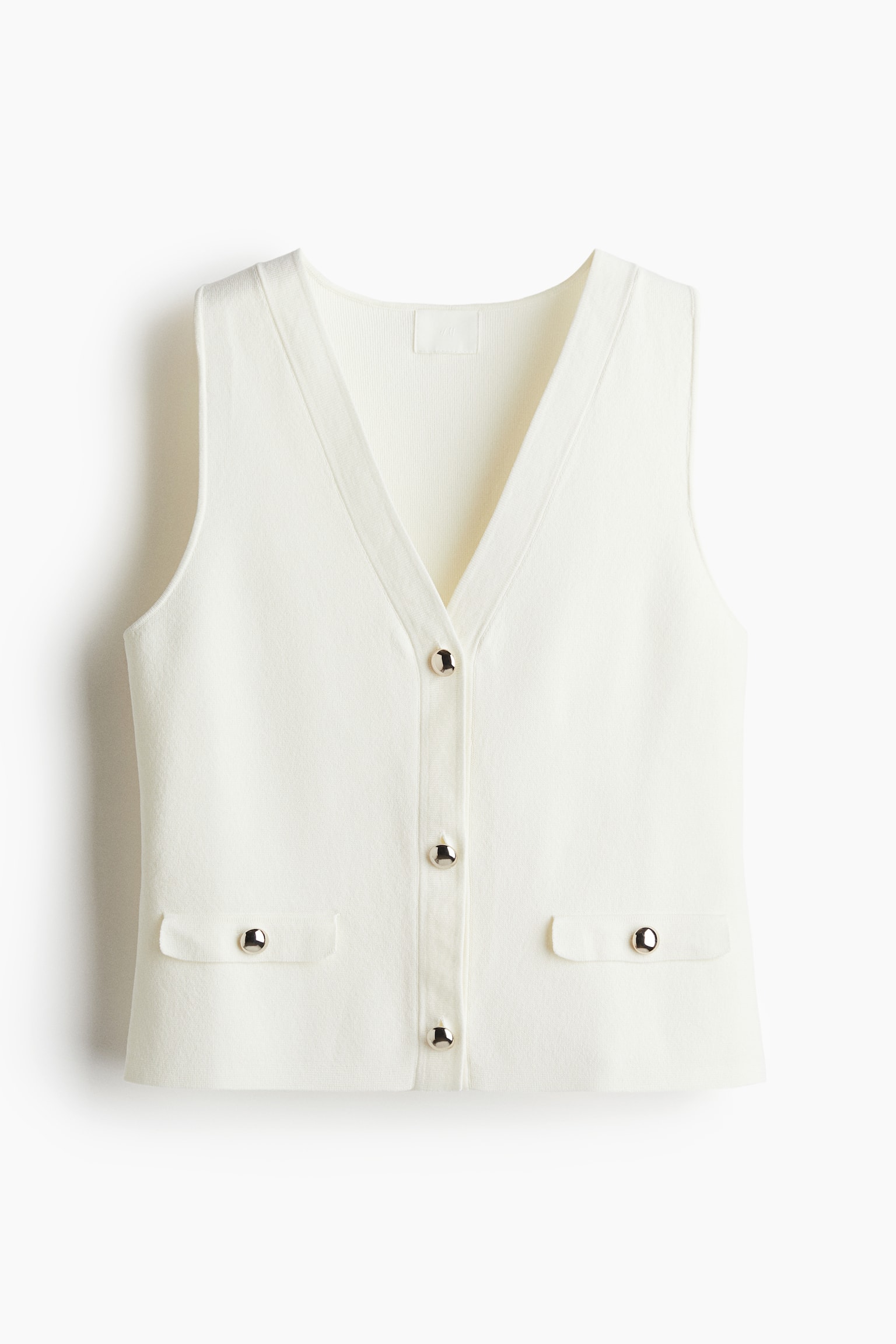 Женский жилет H&M Fine-Knit Vest, цвет: Белый — фото 1