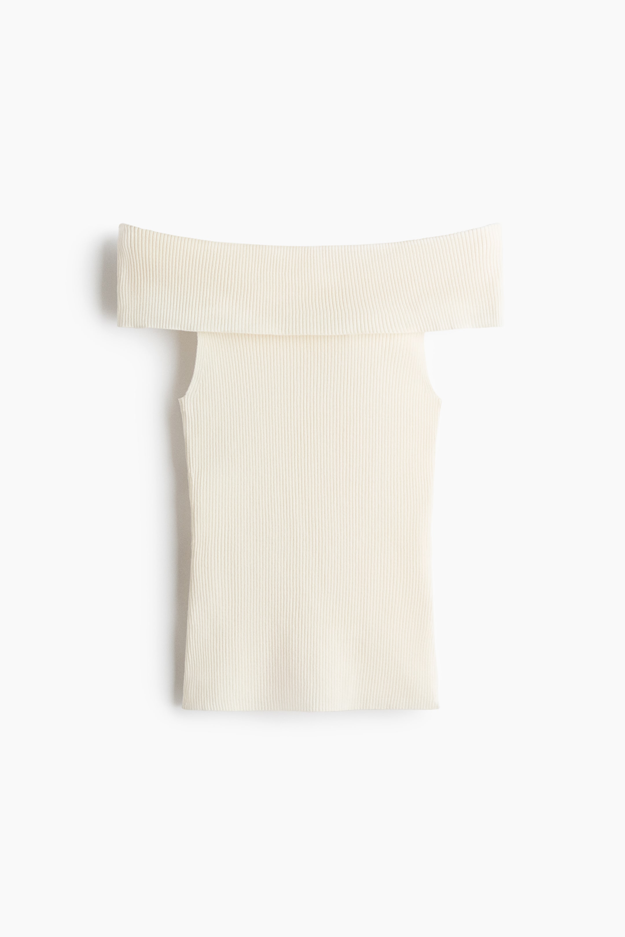View larger image: Rib-knit off-the-shoulder top - Cream - Ladies | H&M 1