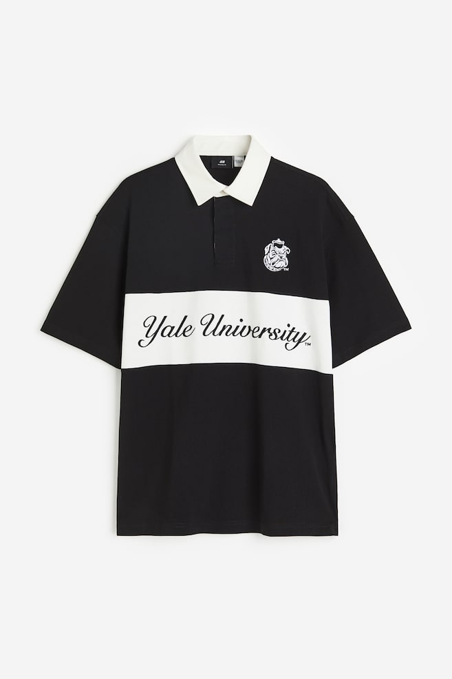 Relaxed Fit Motif-detail polo shirt - Black/Yale University - 2