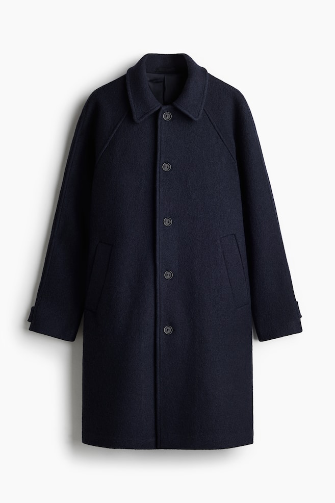 Regular Fit Wool-blend car coat - Navy blue - 1