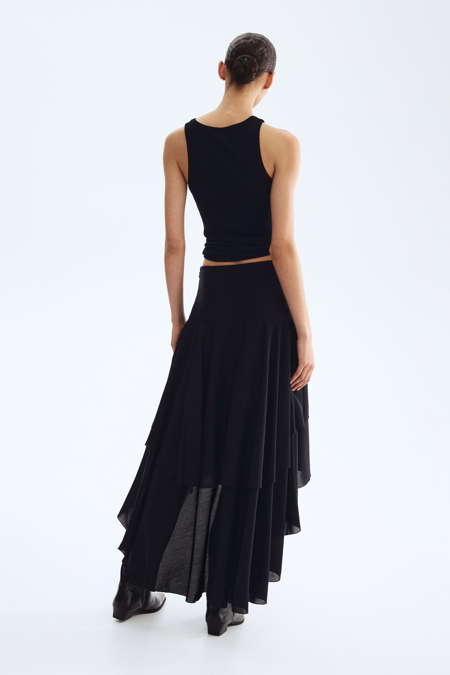 Tiered skirt - Black - 6