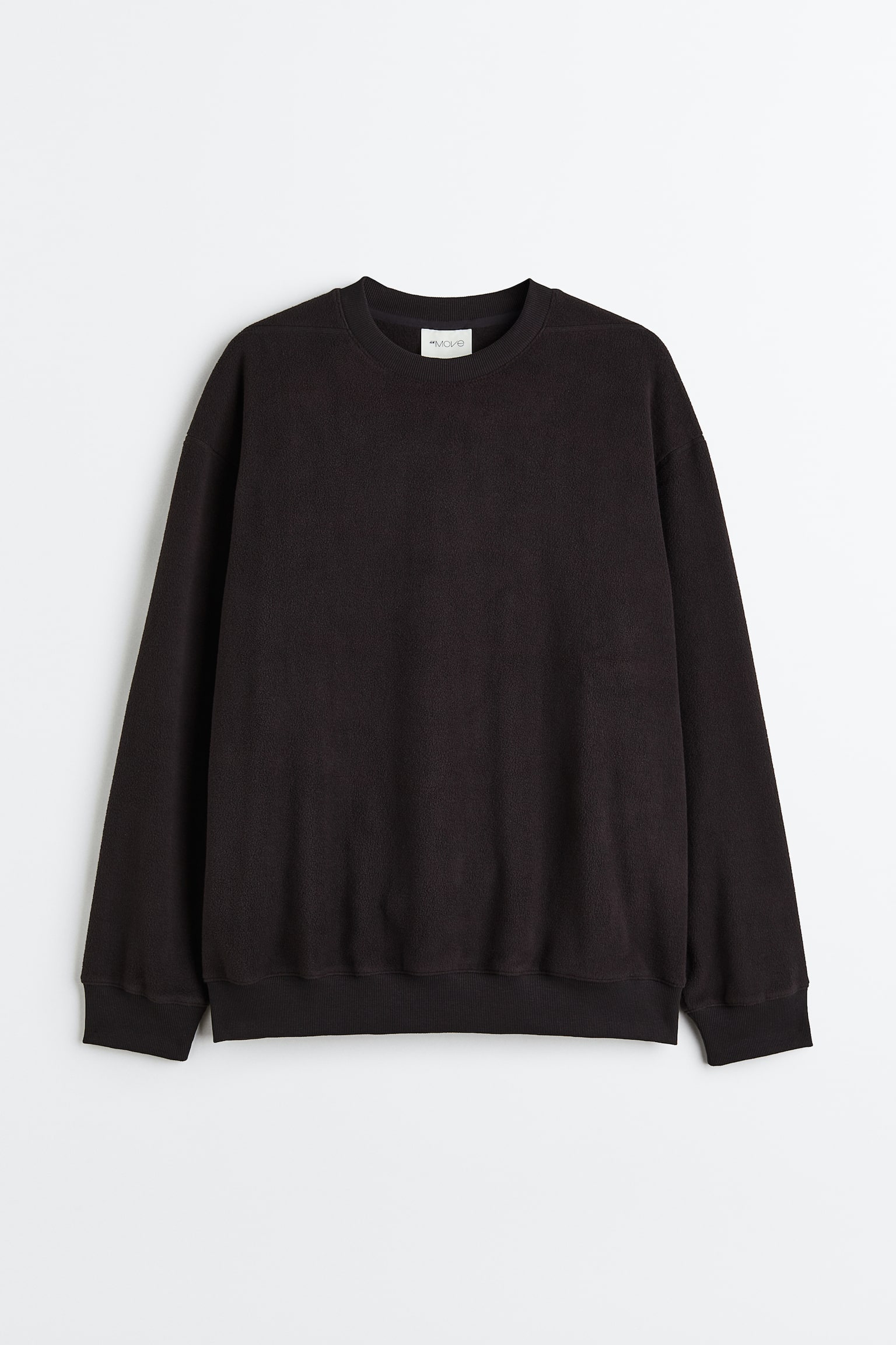 Pocket-detail fleece sweatshirt - Black - 1