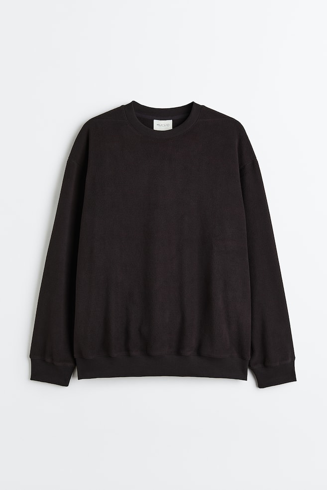 Fleece-Sweatshirt mit Tasche - Schwarz/Pistaziengrün - 2