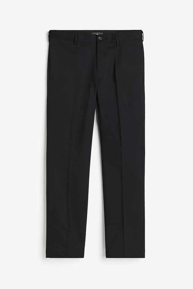 Regular Fit Crease-leg trousers - Black/White - 2