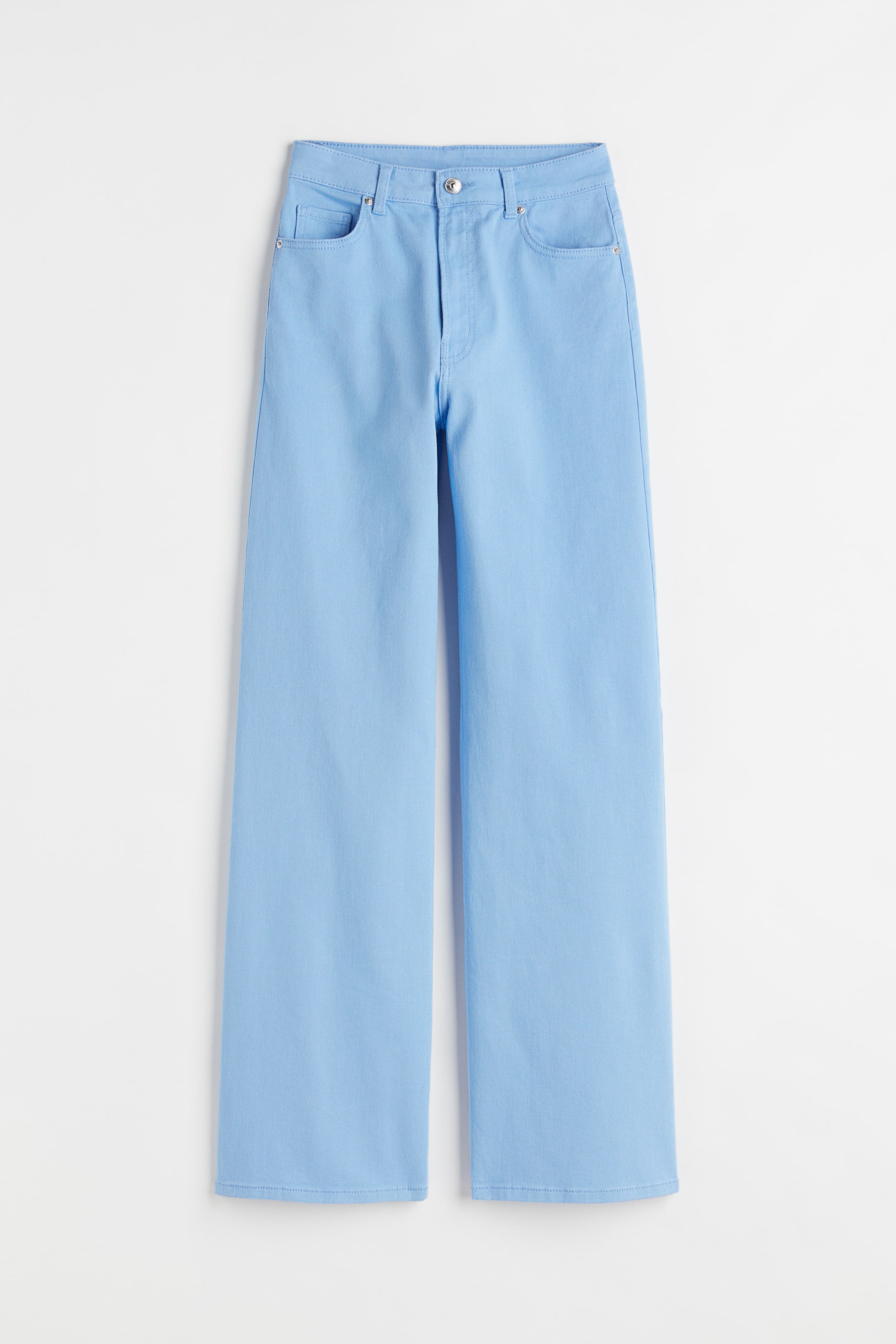 View larger image: Wide twill trousers - Light blue - Ladies | H&M 1
