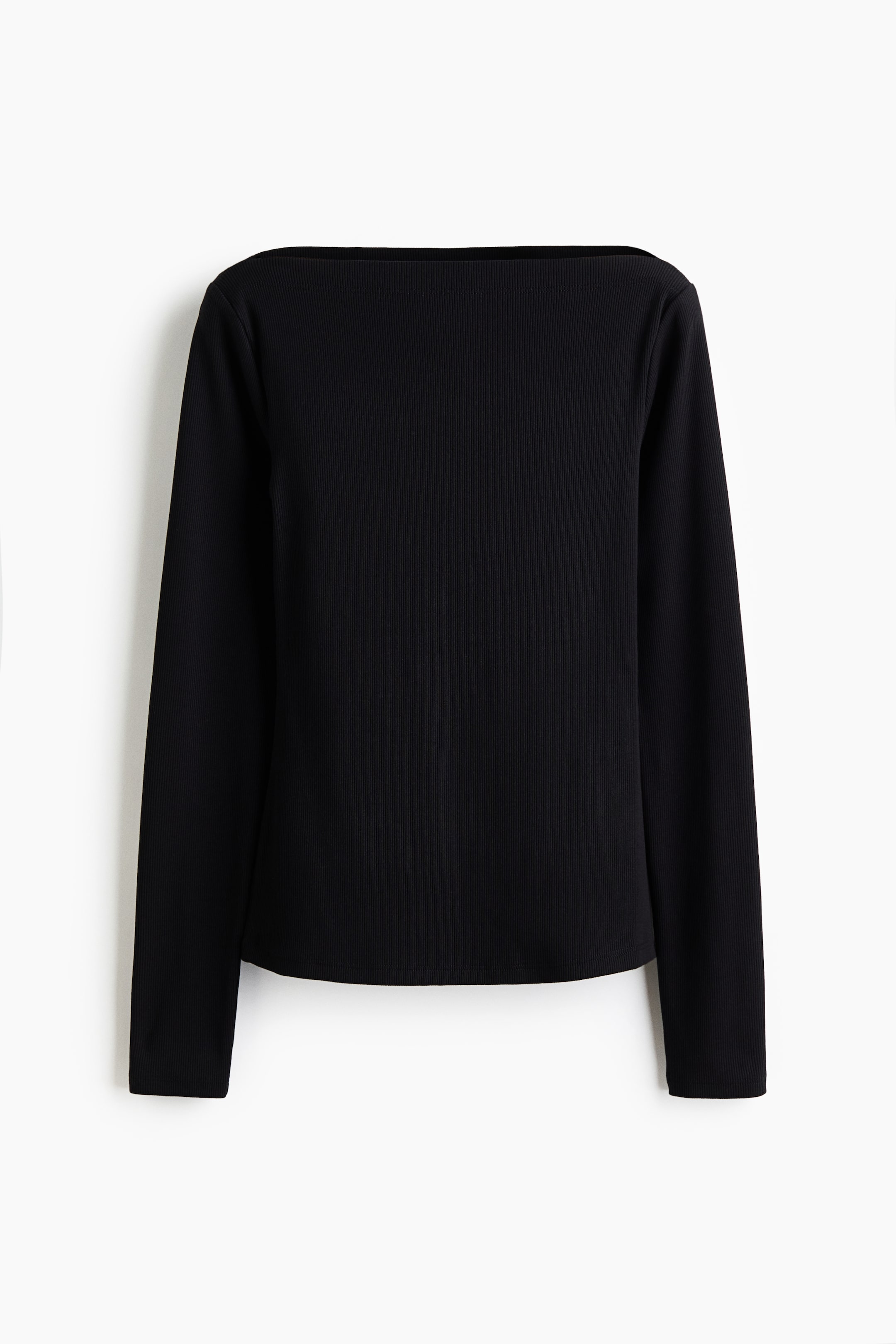 Ribbed Boat-Neck Top