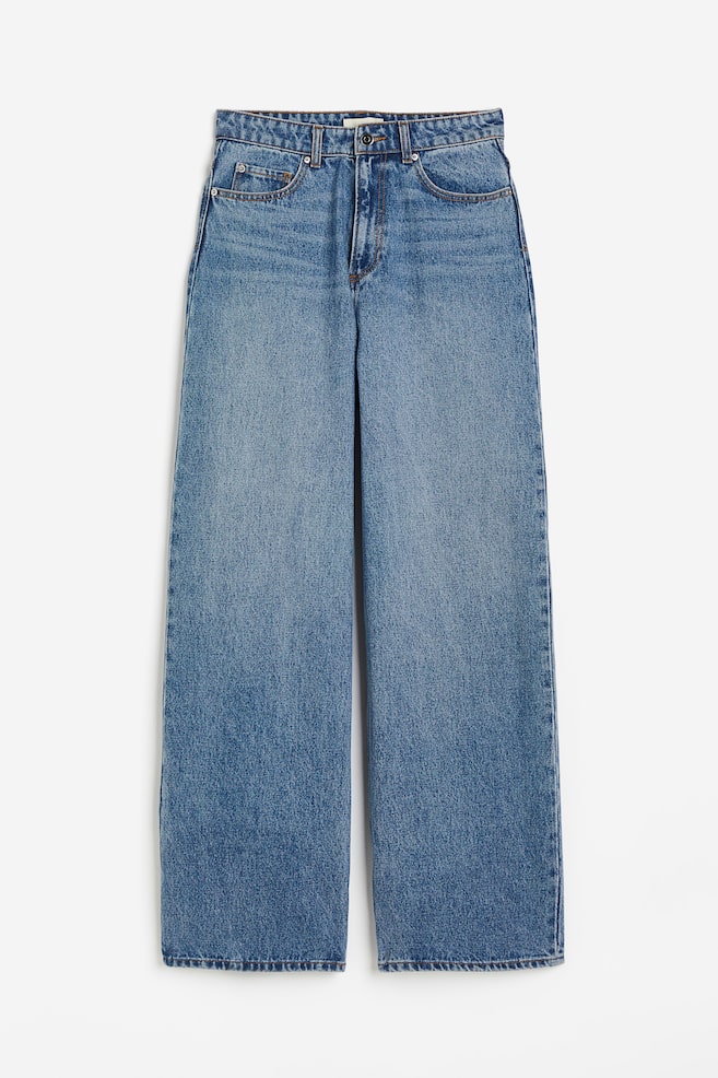 Wide Regular Jeans - Blu denim/Blu denim chiaro/Crema - 2