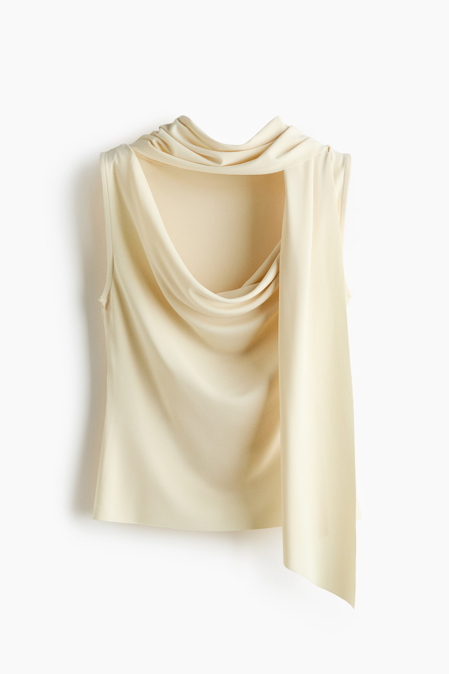 Drapiertes Top mit Schaldetail - Hellgelb - 1