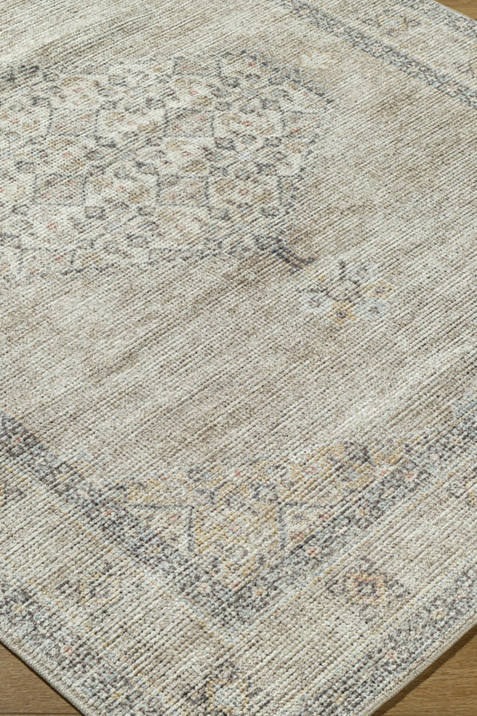 Simran Oriental Vintage Area Rug - Grey, Brown - 6