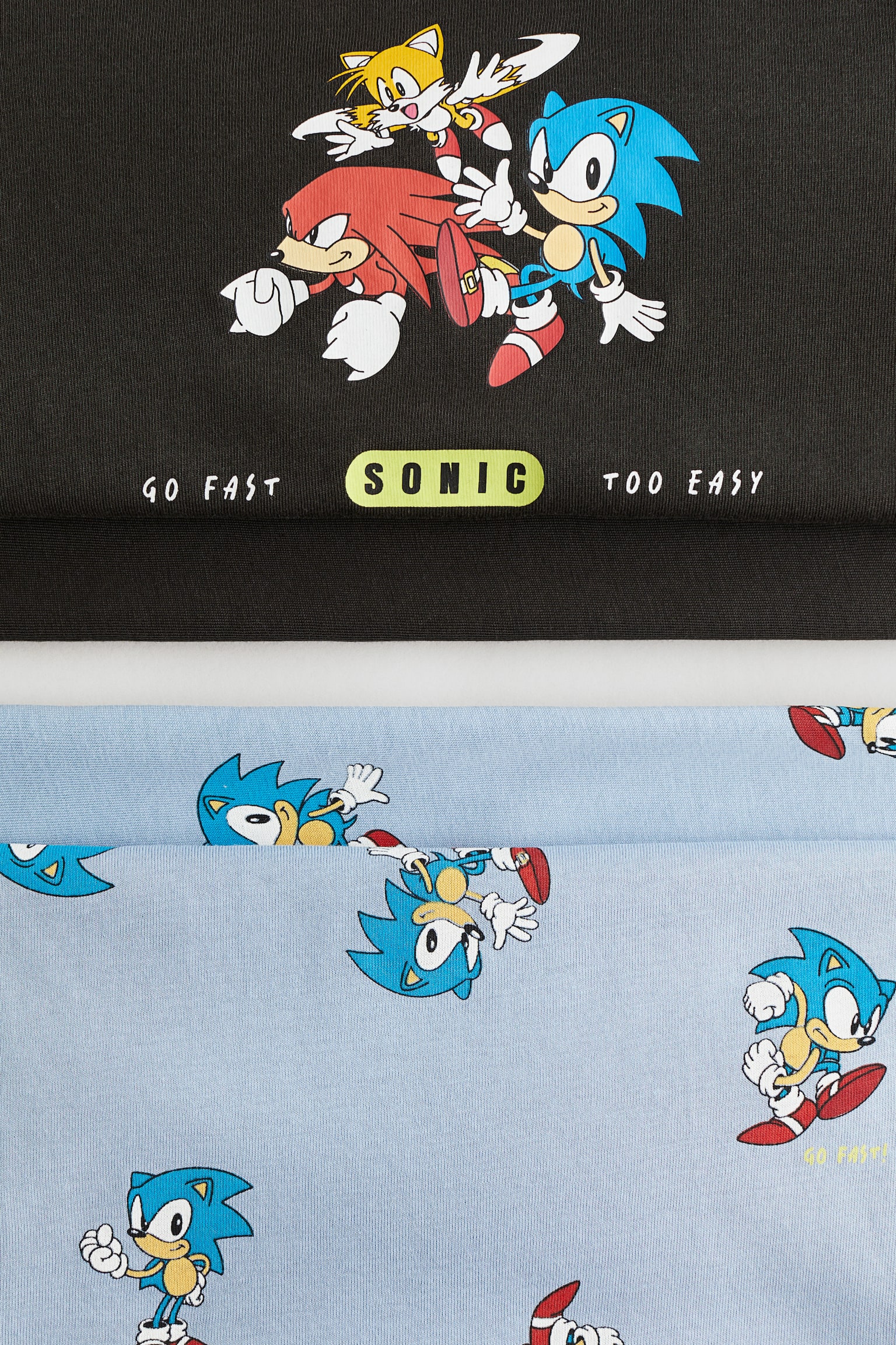 2-pack printed cotton pyjamas - Black/Sonic the Hedgehog/Light grey marl/Pokémon/Blue/Bluey/Blue/Superman/Dark blue/Superman/Blue/Minecraft - 2