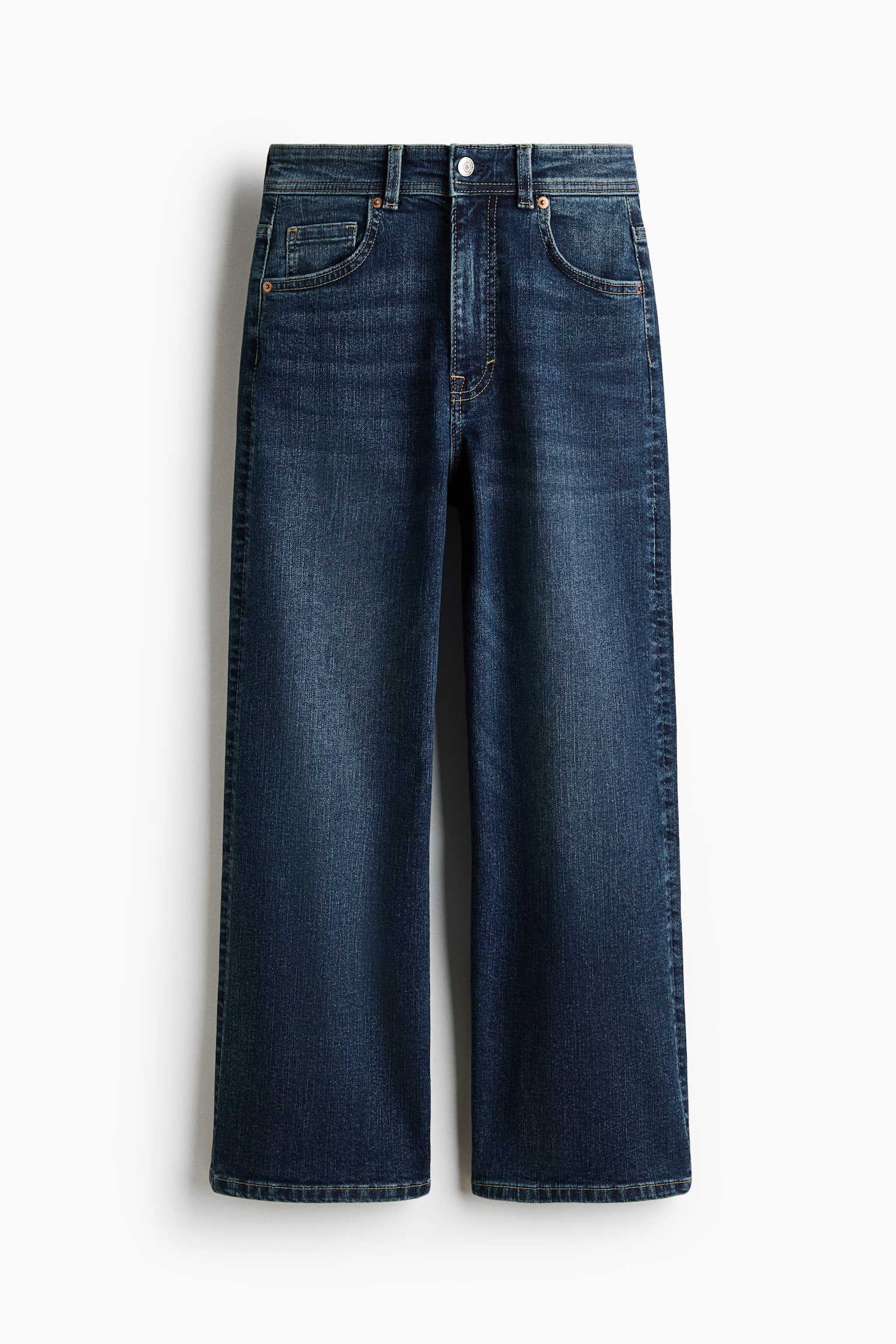 Jean ample à la cheville taille haute - Bleu denim foncé/Blanc/Bleu denim/Bleu denim clair/Beige - 2