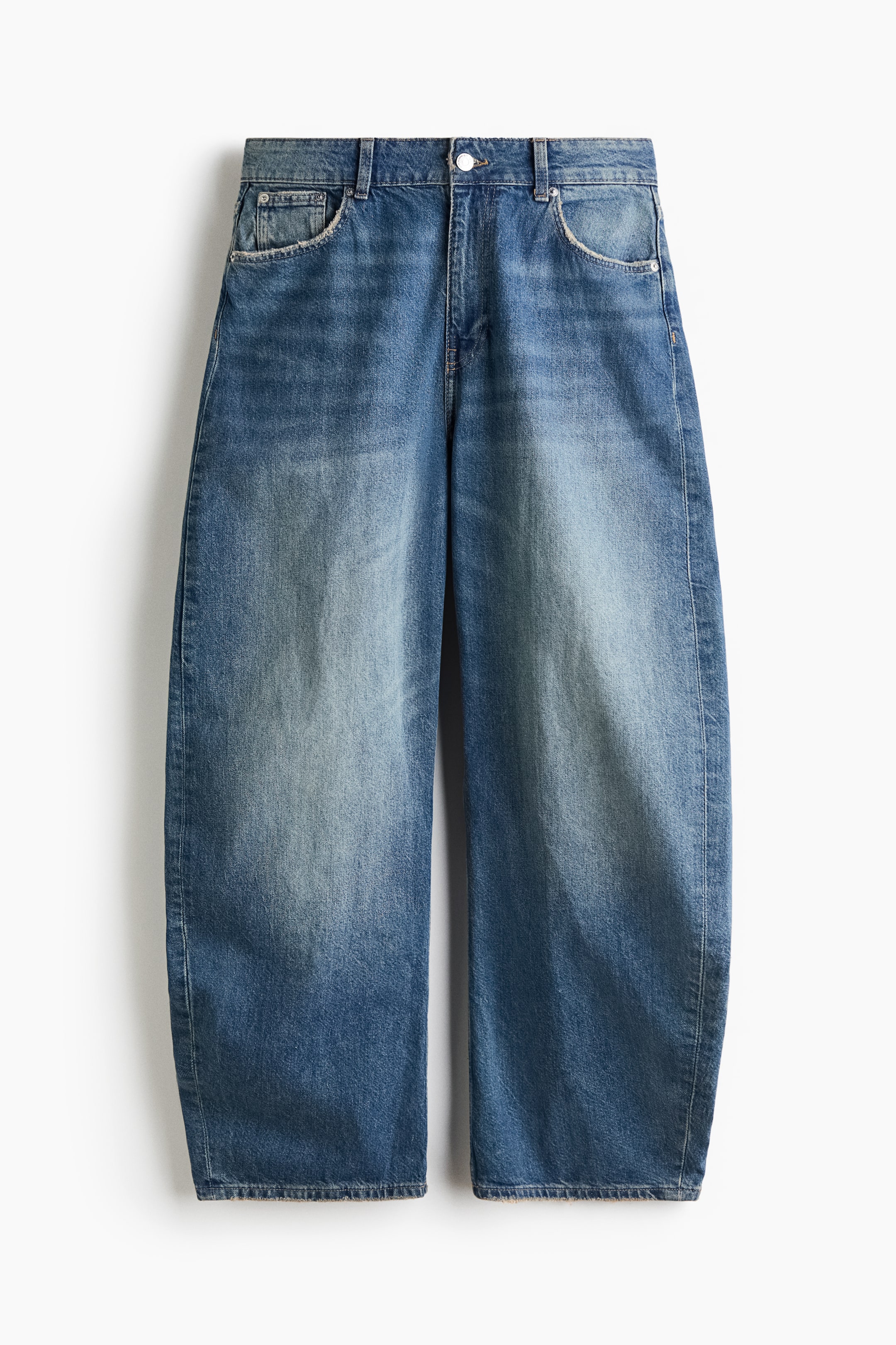 View larger image: Barrel Regular Waist Jeans - Denim blue - Ladies | H&M 1