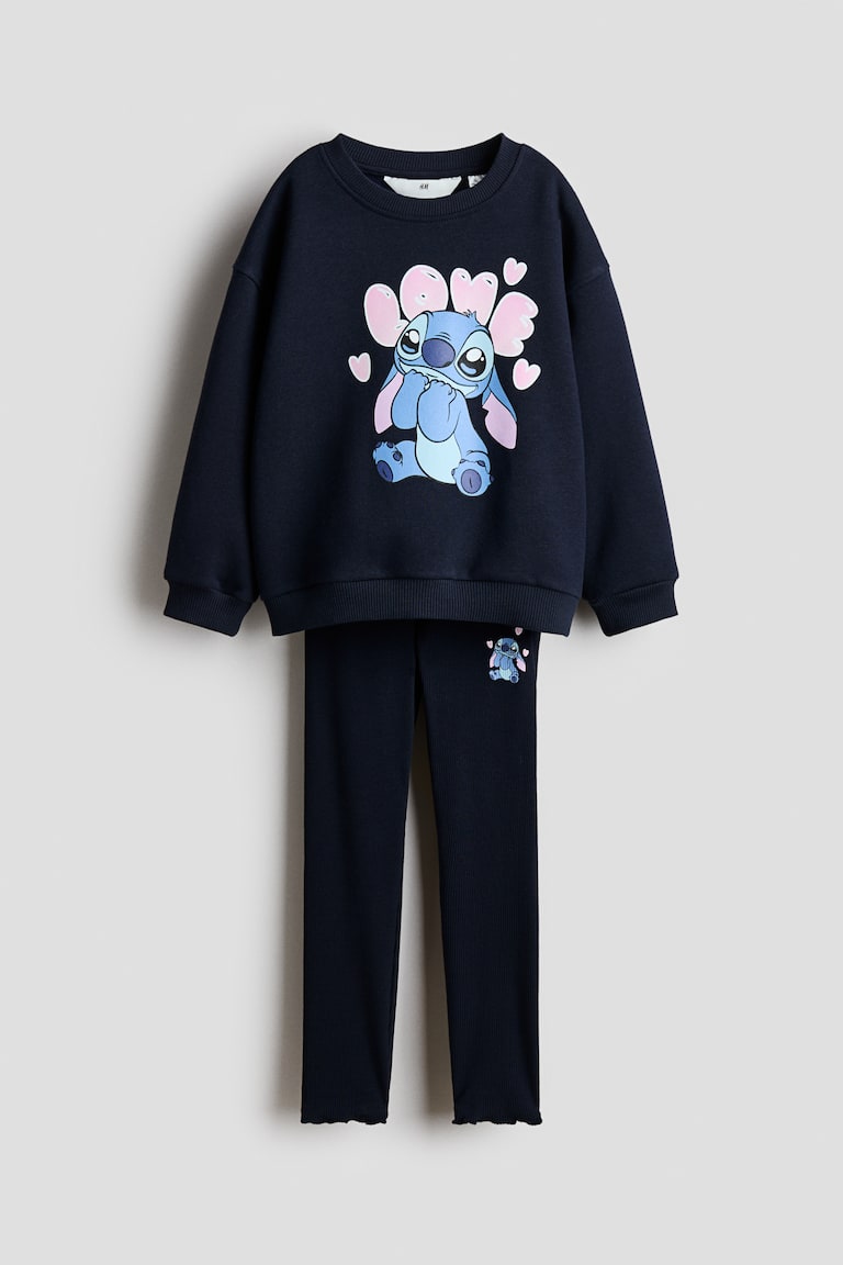 Ensemble 2 Pièces L.A. Kitty Pour Fille - Legging Noir Avec Haut à Basque Pailleté, Taille M