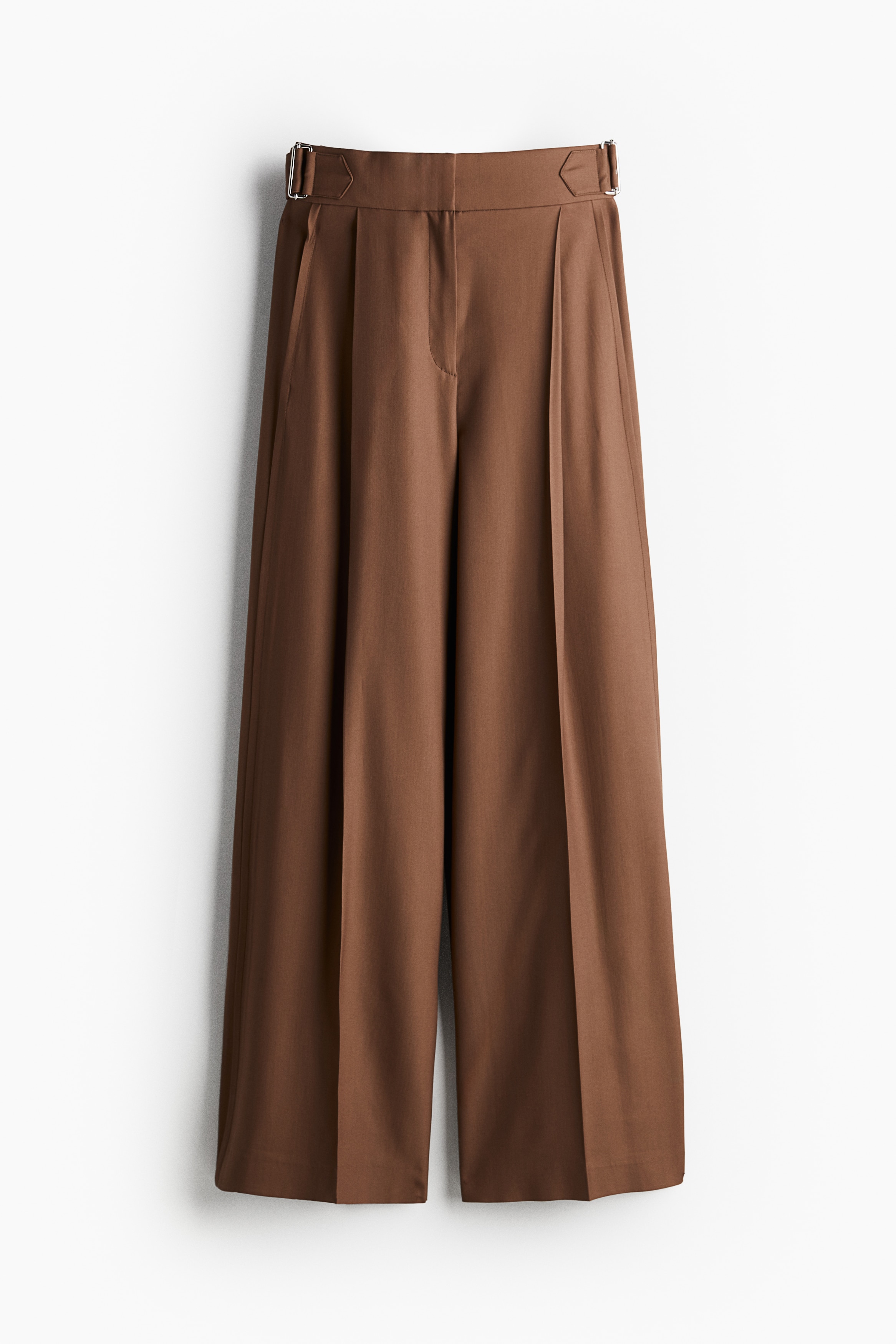 Dames - Donkerbeige Rechte broek van wolmix - Size: 40  - H&M