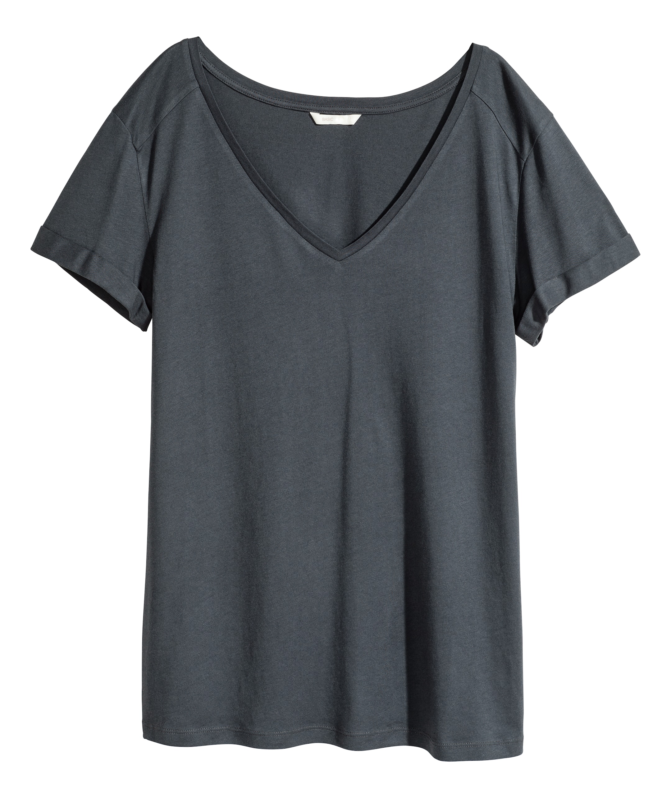 V-neck top - V-neck - Short sleeve - Blue - Ladies | H&M GB