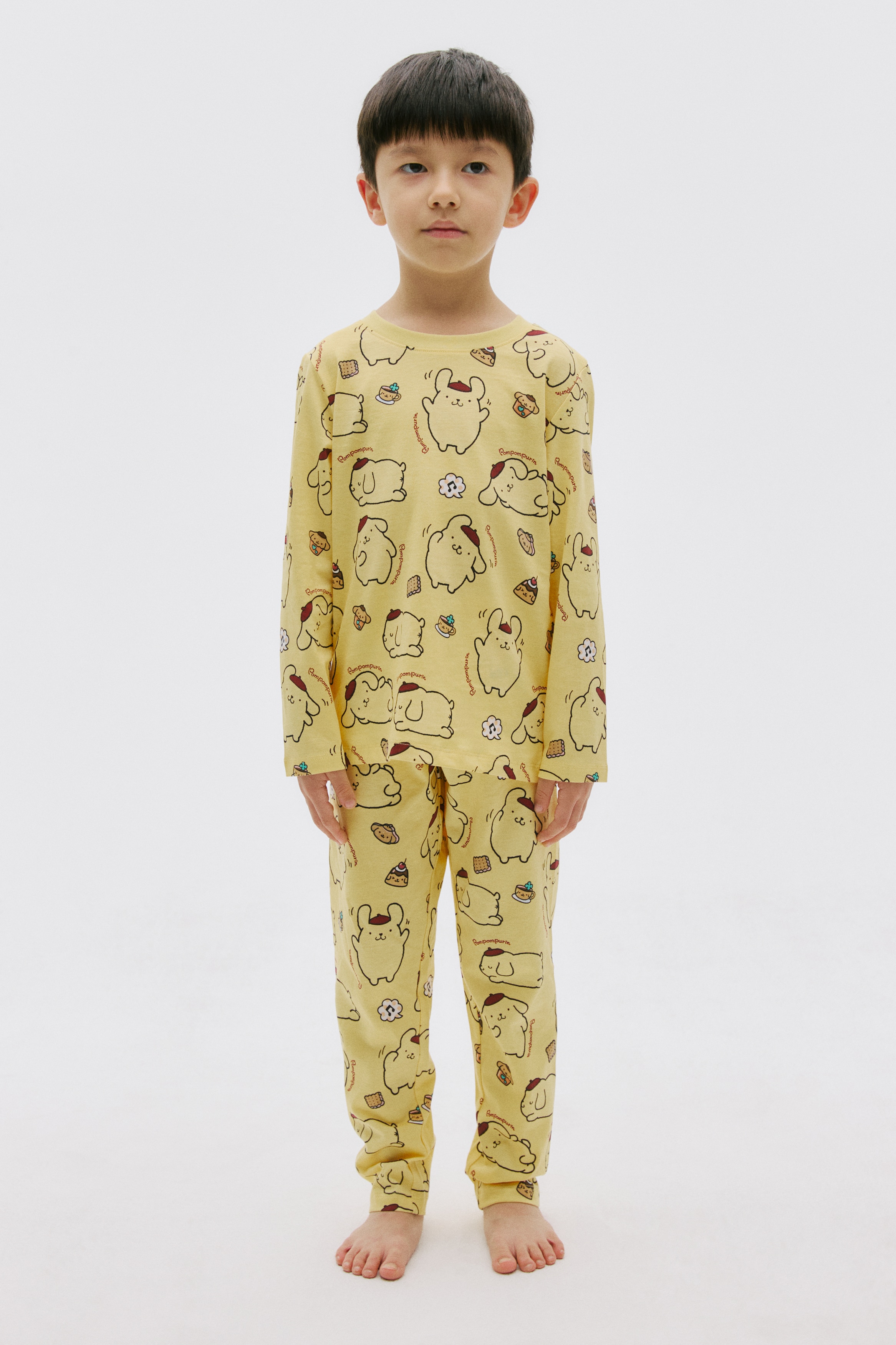 Bộ đồ ngủ cotton in hình - Màu vàng/Pompompurin