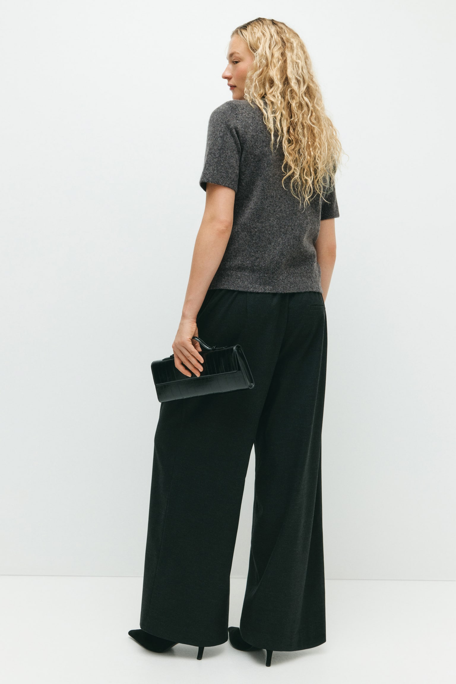 MAMA Rhinestone-button cardigan - Dark grey marl/Cream - 6