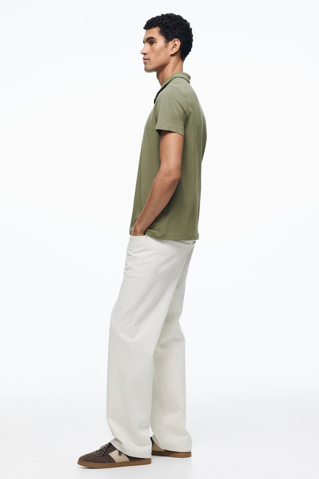 Slim-Fit Polo Shirt - Khaki green/Black/Navy blue/Teal - 6