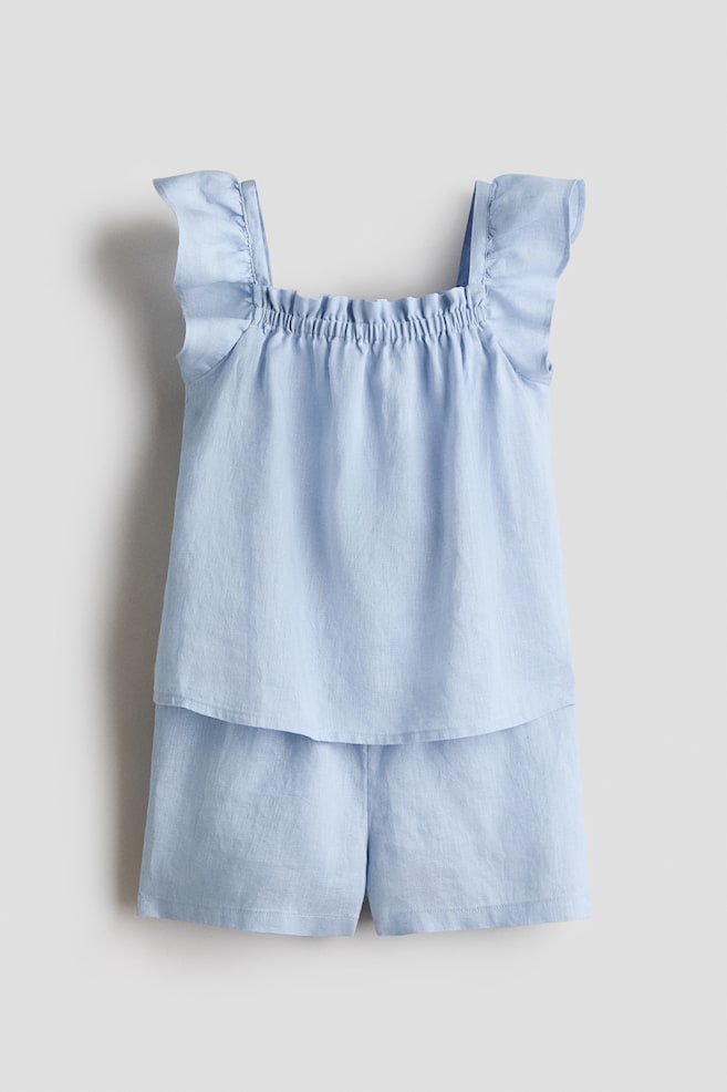 2-Piece Linen Set - Light blue - 1