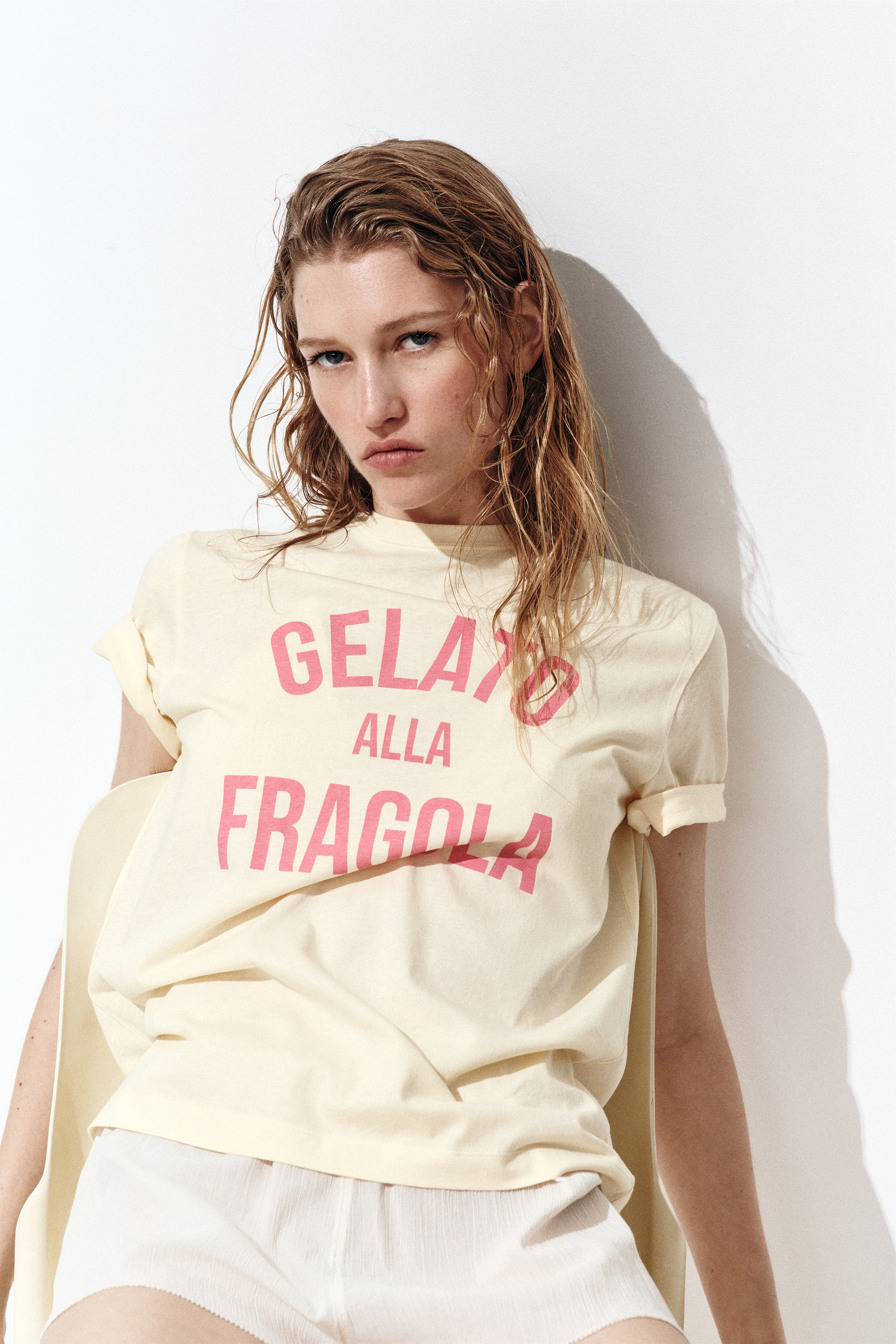 Printed T-shirt - Light yellow/Gelato/Pink/Chillax Culture/Light blue/Summer/Ivory/Feria de Verano/Dark brown/The Vacation Edit/Light yellow/Energized/Brown/Solare/Cream/Biarritz/Dusty light blue/California/White/Lemons/White/Beauté/Green/Cannes Sailing Retreat/White/Le Marais/White/Milos Island/White/Trattoria Laguna