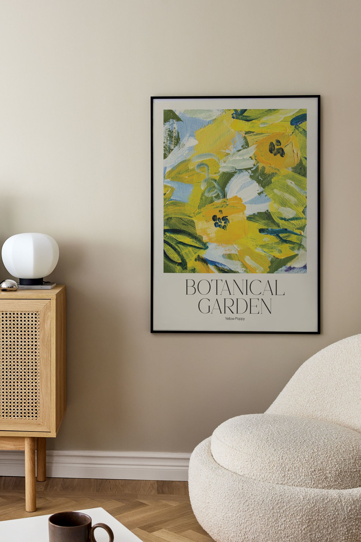 Yellow Poppy Plakat-Grøn/gul