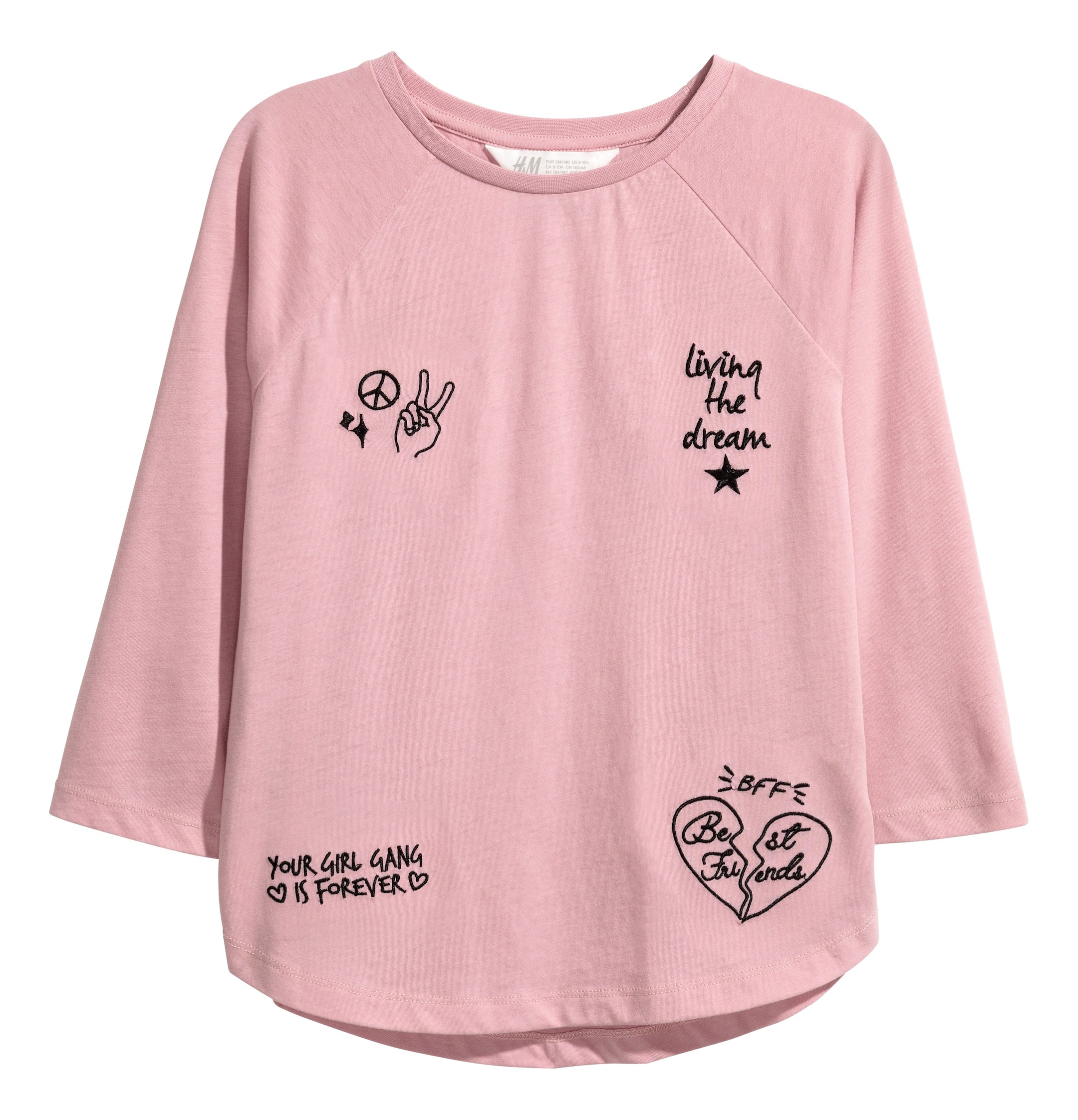 Näytä suurempi kuva: Printtitrikoopusero - Himmeänroosa - Kids | H&M FI 1