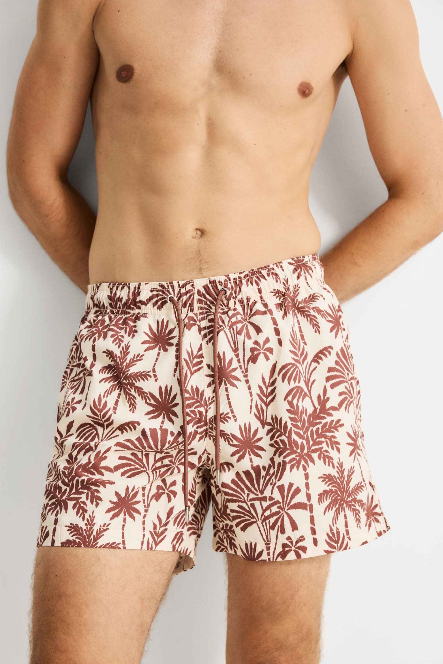 Traje de baño con diseño - Beige/Palmeras/Negro/Palmeras/Verde/Palmeras - 3